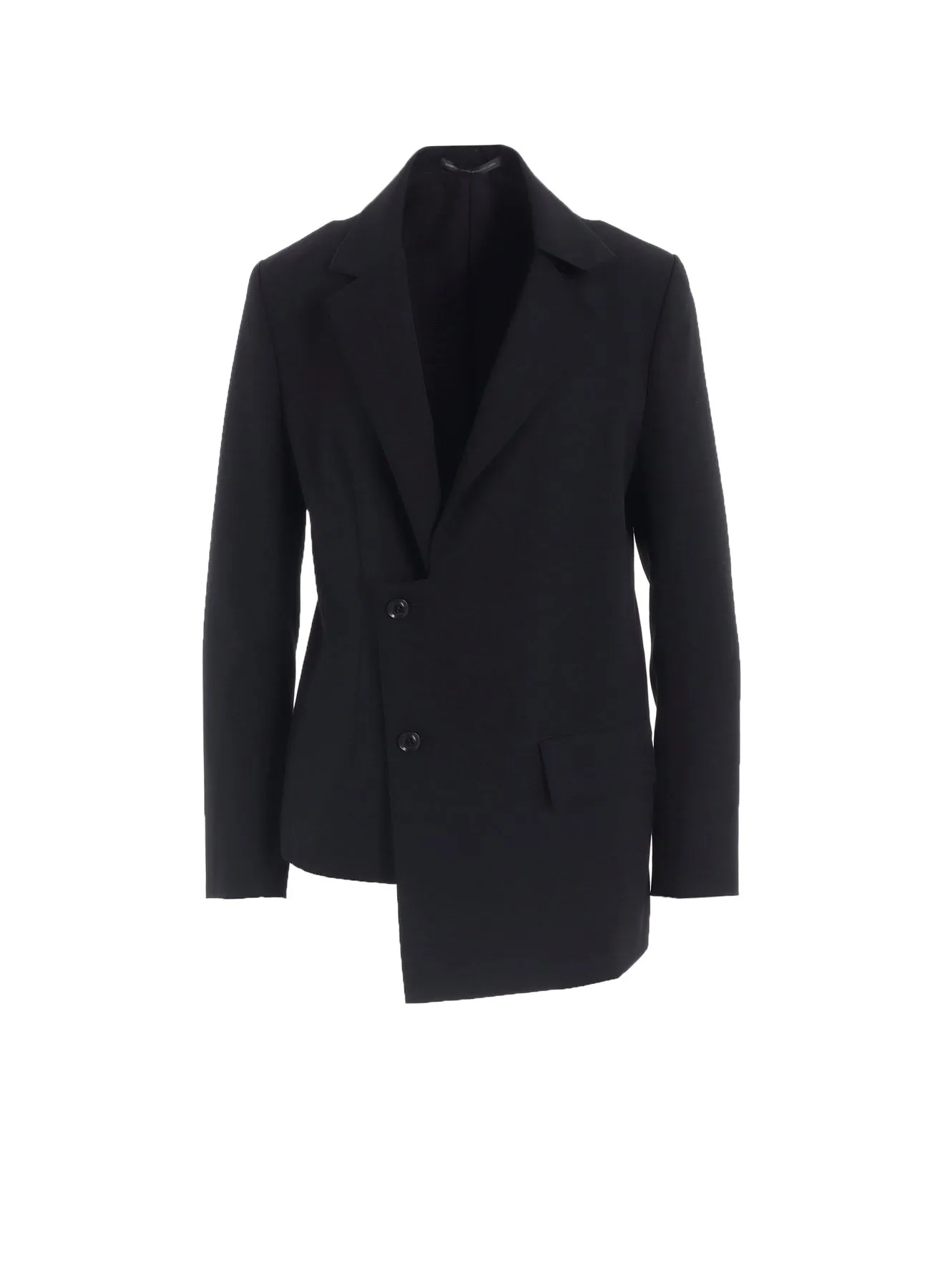 WOOL GABARDINE ASYMMETRIC JACKET sold by Yohji Yamamoto