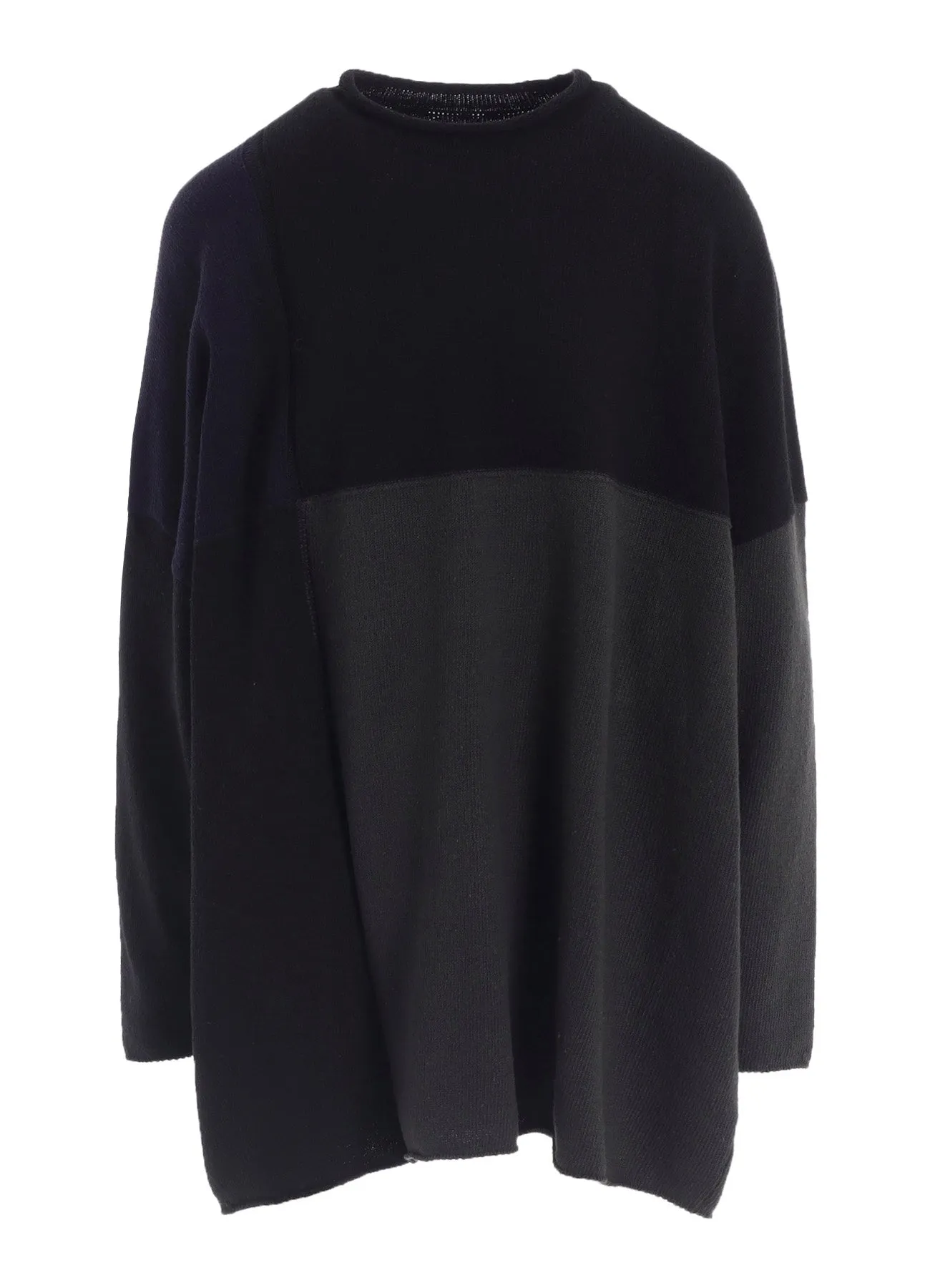 HARD-TWISTED BLOCK INTARSIA SHORT DRESS PULLOVER sold by Yohji Yamamoto product image thumbnail 2