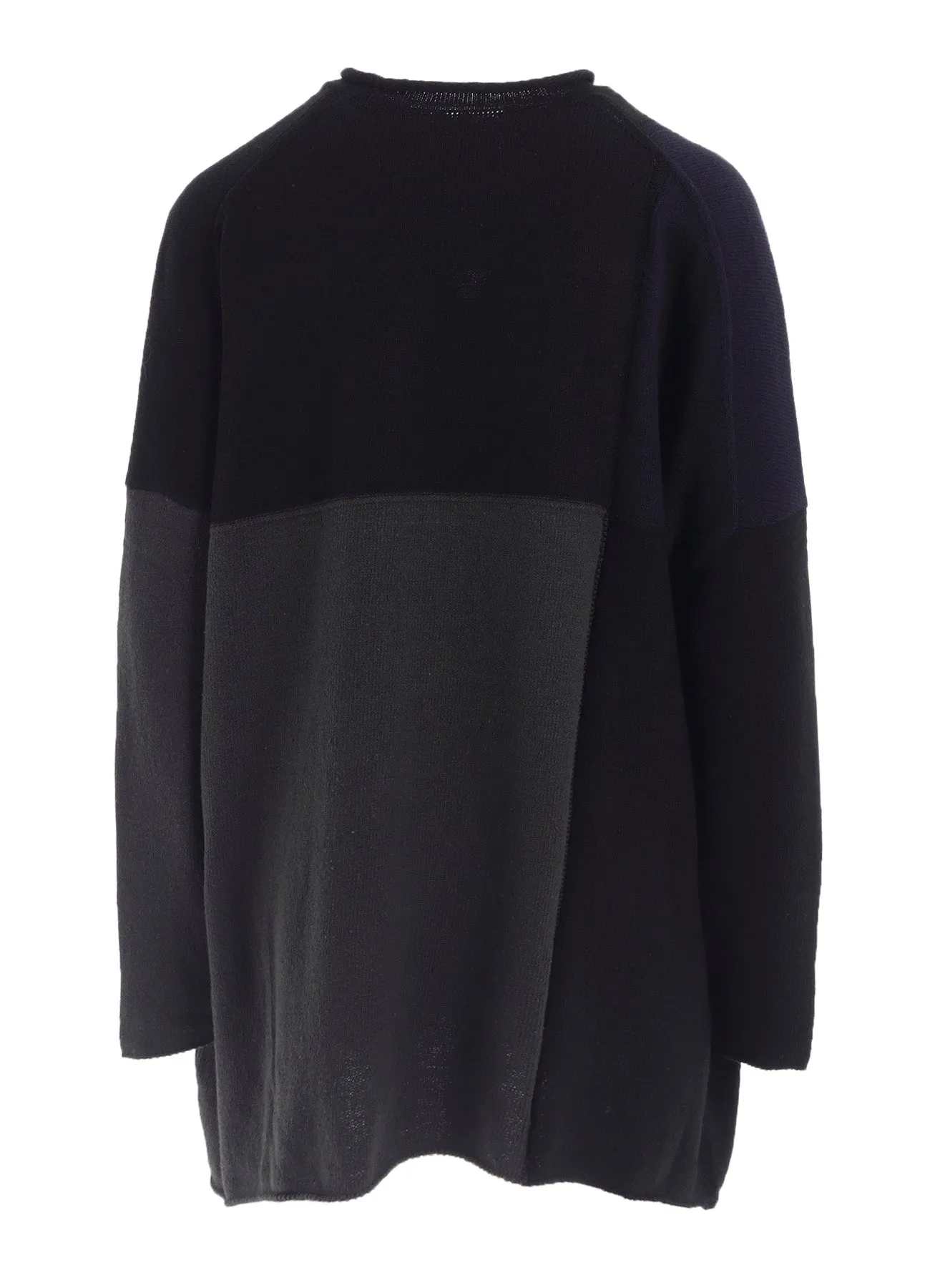 HARD-TWISTED BLOCK INTARSIA SHORT DRESS PULLOVER sold by Yohji Yamamoto product image thumbnail 3
