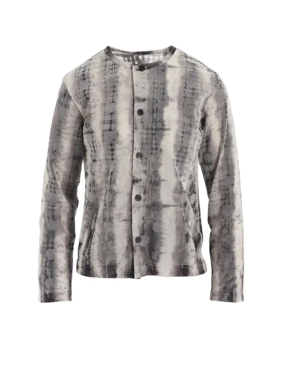 HOUNDTOOTH DOTS TULLE ROUND NECK LONG SLEEVE CARDIGAN sold by Yohji Yamamoto