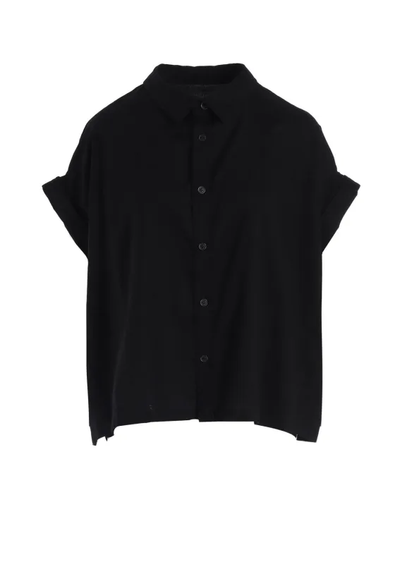[Y's BORN PRODUCT] THIN COTTON TWILL SHORT SLEEVE BLOUSE sold by Yohji Yamamoto