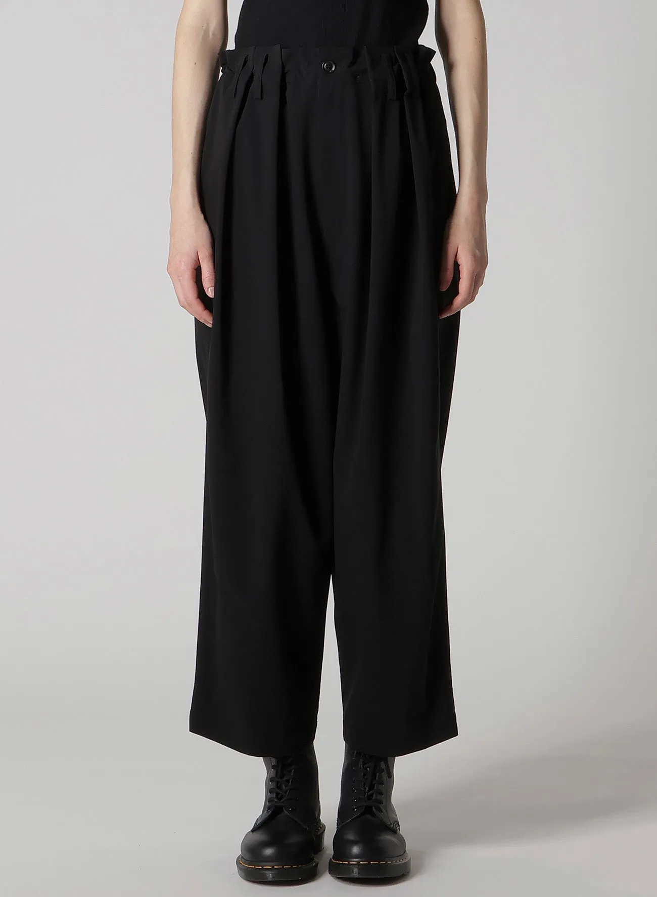 PE/ TAFTA DOUBLE TUCK GATEHRED PANTS sold by Yohji Yamamoto product image thumbnail 4