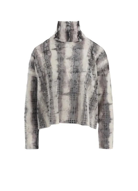 HOUNDTOOTH DOTS TULLE CROPPED HIGH-NECK T sold by Yohji Yamamoto