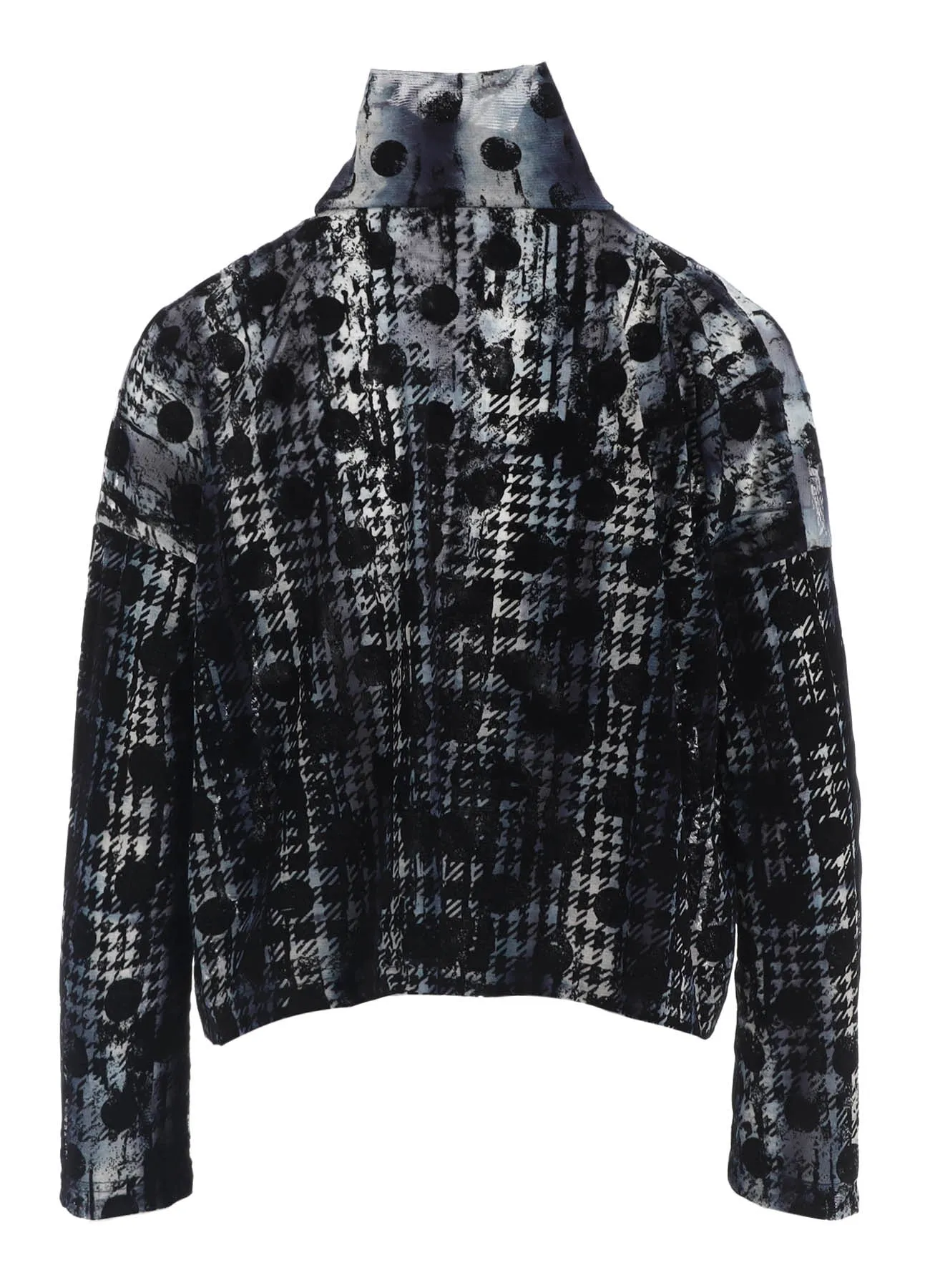 HOUNDTOOTH DOTS TULLE CROPPED HIGH-NECK T sold by Yohji Yamamoto product image thumbnail 3