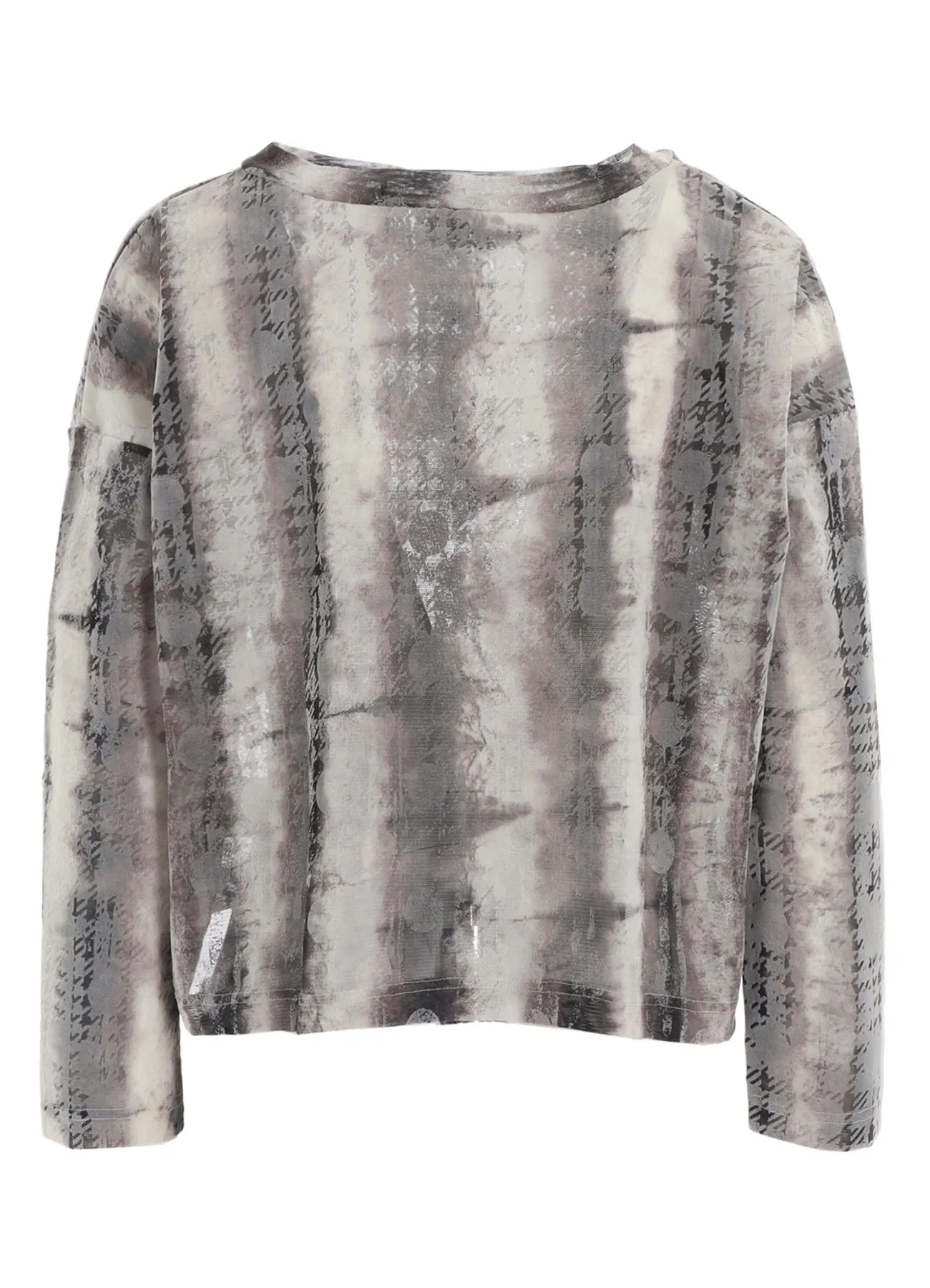 HOUNDTOOTH DOTS TULLE CROPPED ROUND NECK T sold by Yohji Yamamoto product image thumbnail 3