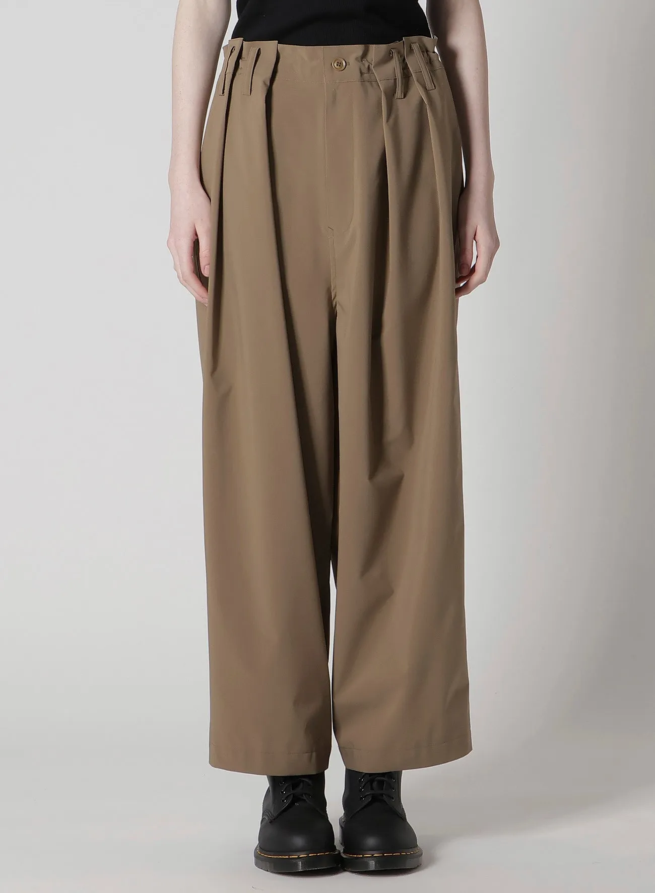 PE/ TAFTA DOUBLE TUCK GATEHRED PANTS sold by Yohji Yamamoto product image thumbnail 4