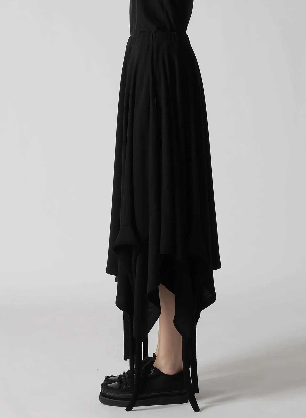 HIGH TWISTED GAUZE TERRY DRAPED HEM SKIRT sold by Yohji Yamamoto product image thumbnail 4