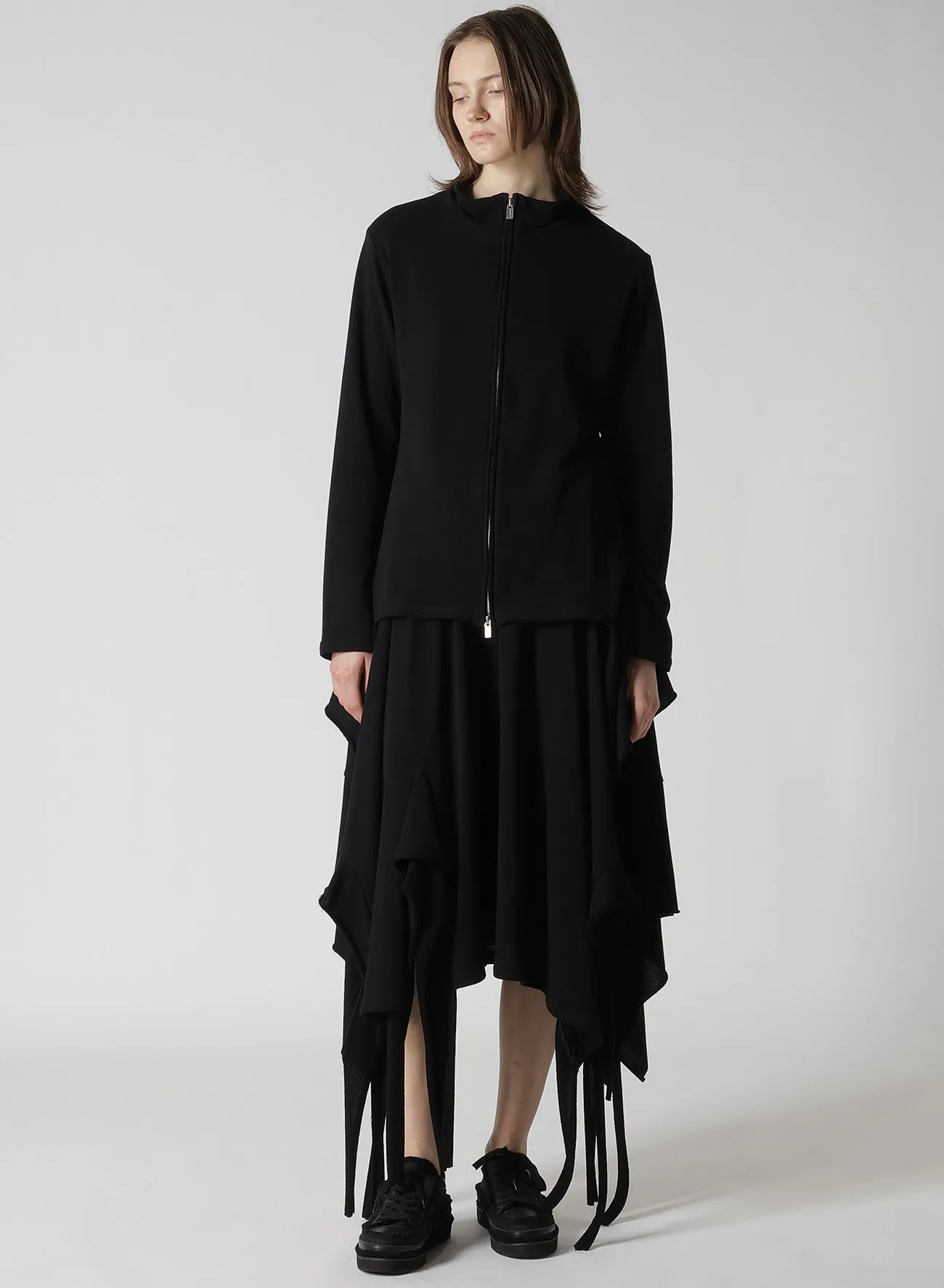 HIGH TWISTED GAUZE TERRY DRAPED HEM SKIRT sold by Yohji Yamamoto product image thumbnail 3
