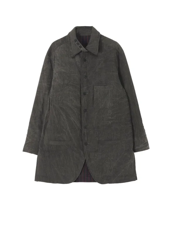 LINEN/COTTON SHEETING  GUSSET COLLAR PADDED BLOUSE made by Yohji Yamamoto