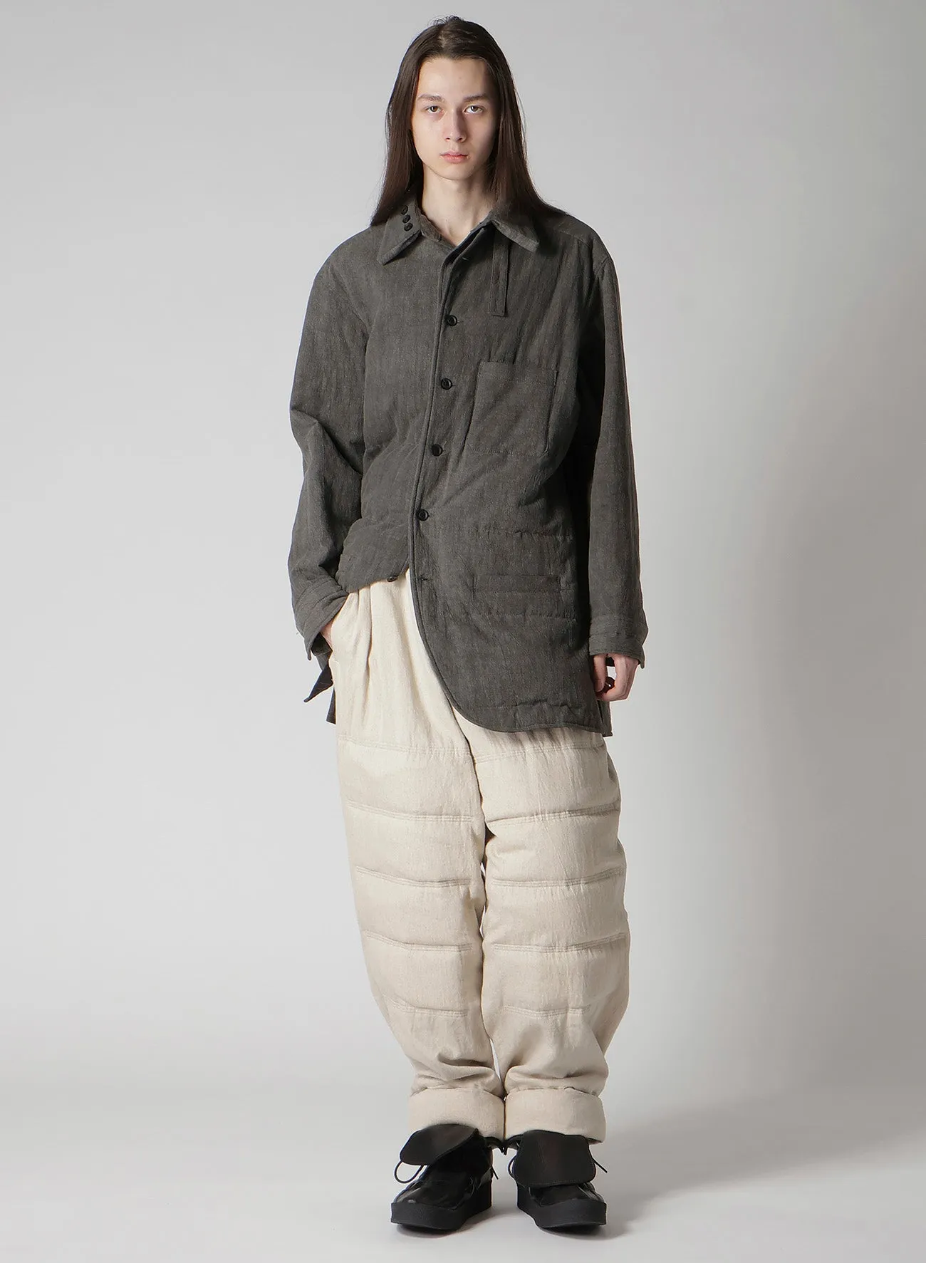 LINEN/COTTON SHEETING GUSSET COLLAR PADDED BLOUSE sold by Yohji Yamamoto product image thumbnail 5