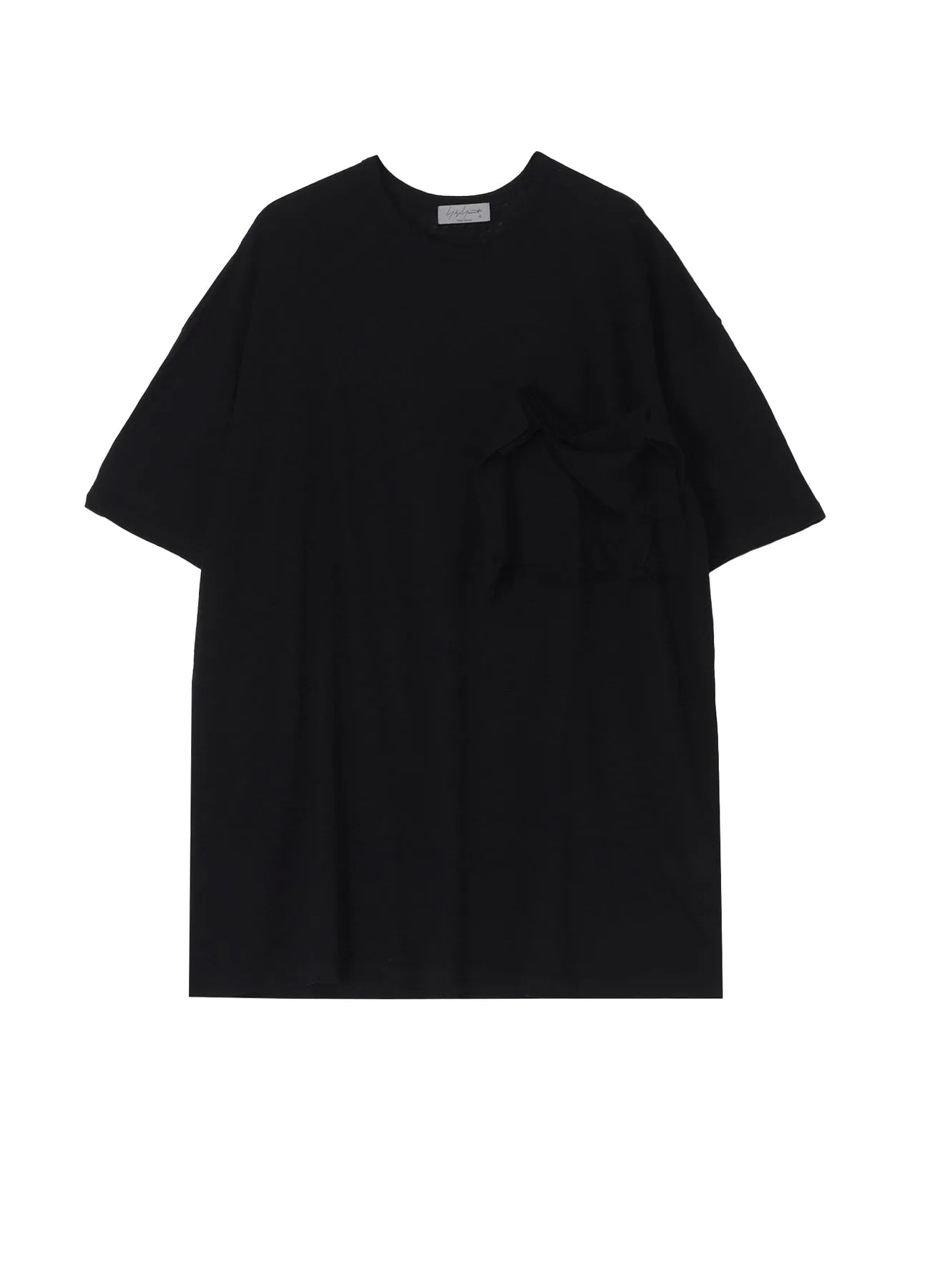 COTTON SILK NOIR GAUZE JERSEY POCKET DETAIL SHORT SLV T sold by Yohji Yamamoto