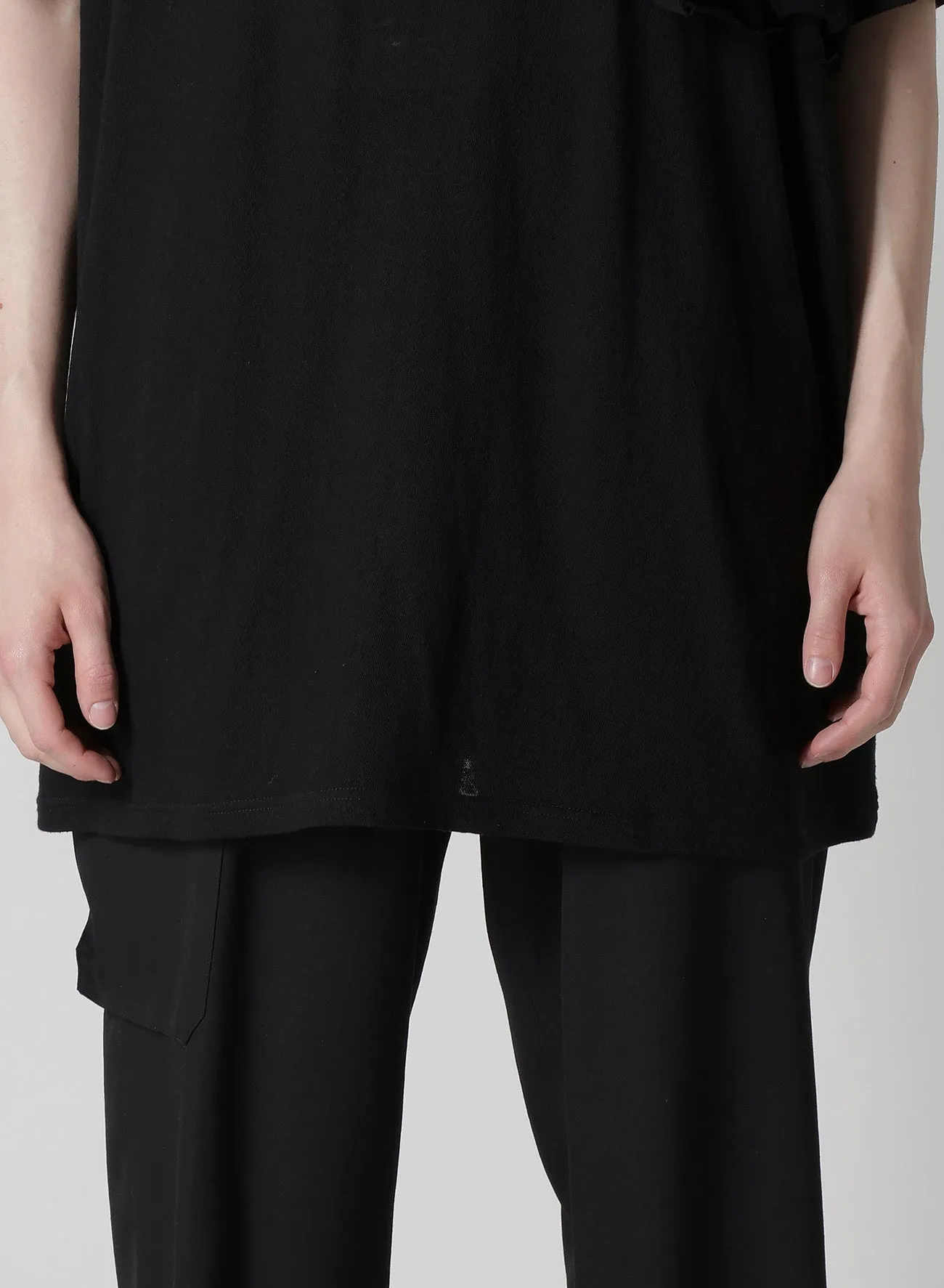 COTTON SILK NOIR GAUZE JERSEY POCKET DETAIL SHORT SLV T sold by Yohji Yamamoto product image thumbnail 5