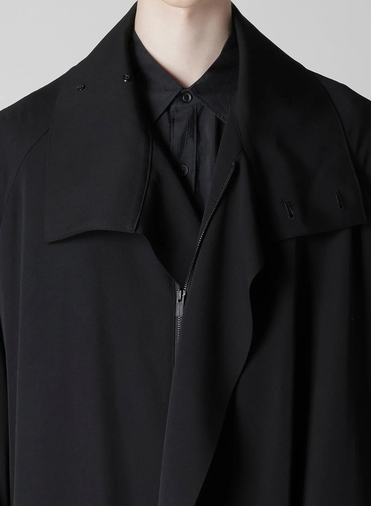 WOOL GABARDINE CROSS SHAPED ZIPPER COAT sold by Yohji Yamamoto product image thumbnail 3