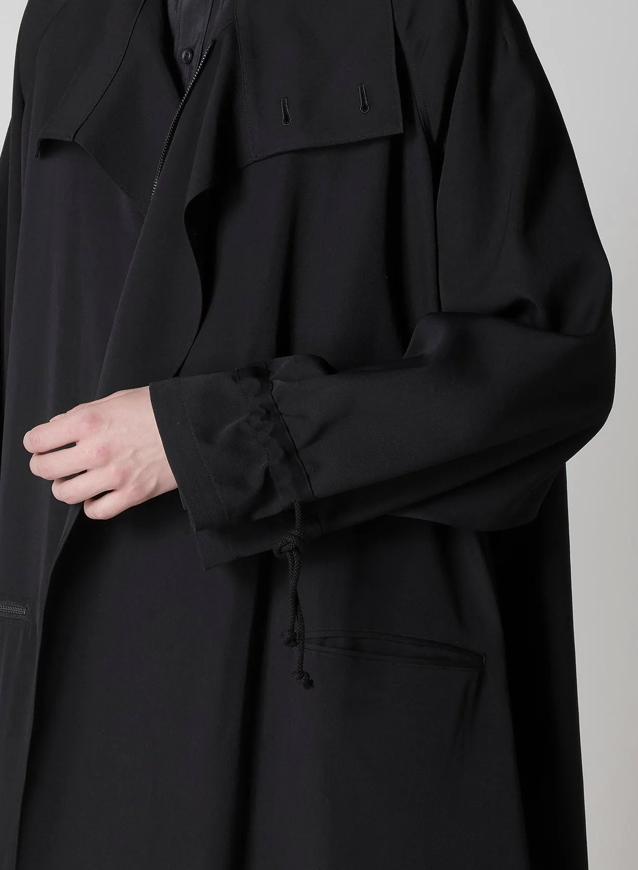 WOOL GABARDINE CROSS SHAPED ZIPPER COAT sold by Yohji Yamamoto product image thumbnail 4