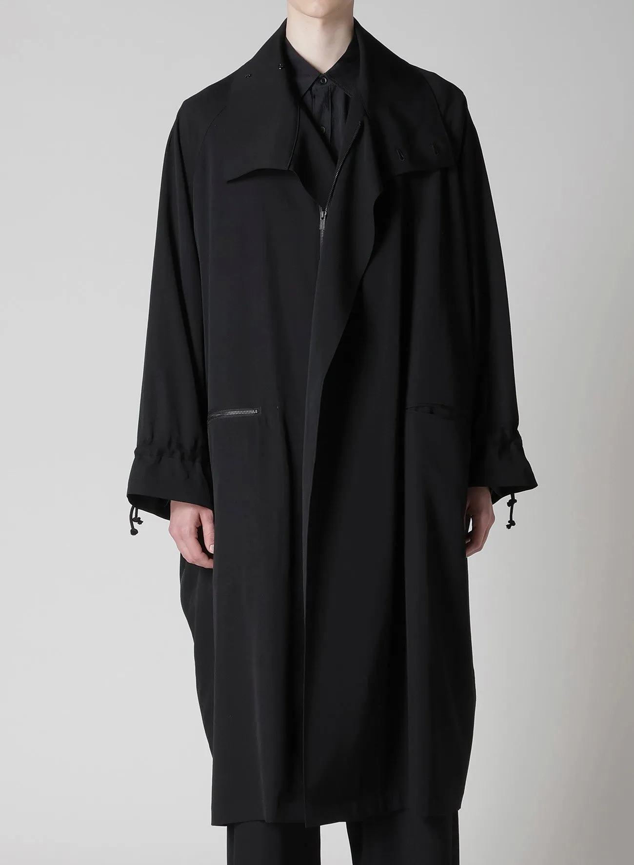 WOOL GABARDINE CROSS SHAPED ZIPPER COAT sold by Yohji Yamamoto product image thumbnail 2