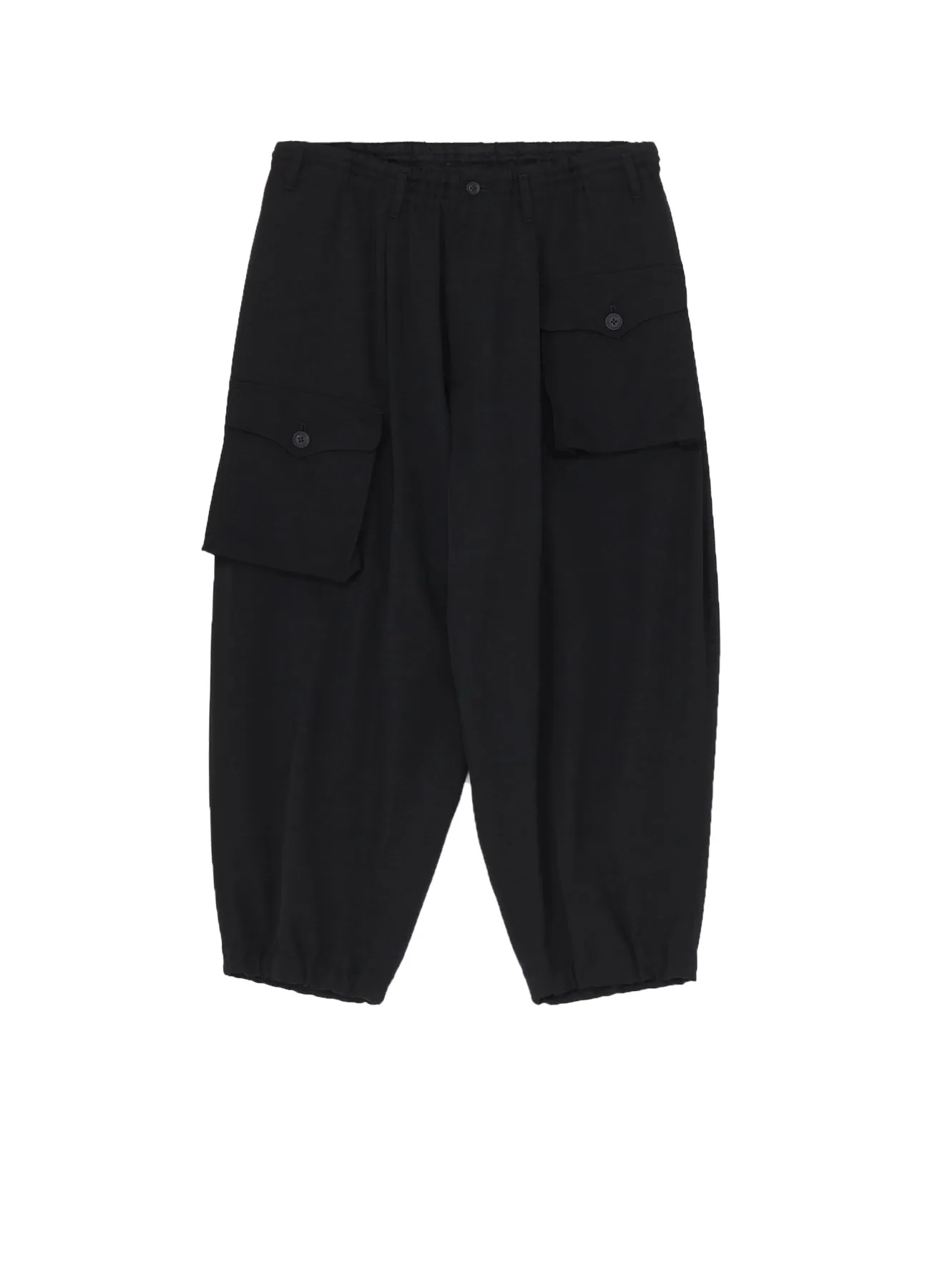 WOOL GABARDINE SIDE TUCK POCKET PANTS sold by Yohji Yamamoto
