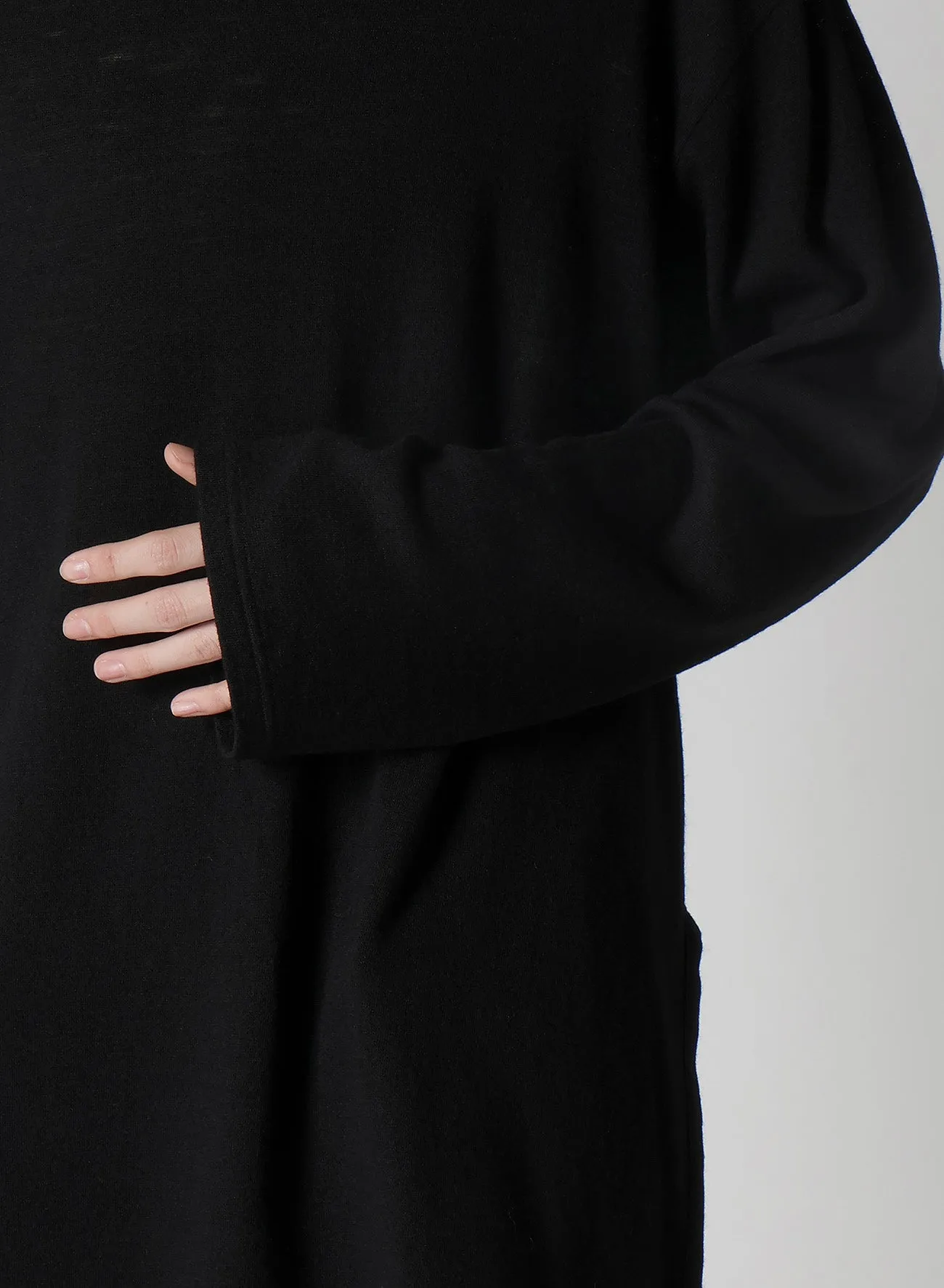 MILLING WOOL SIDE SLIT ROUND NECK LONG SLV T sold by Yohji Yamamoto product image thumbnail 4