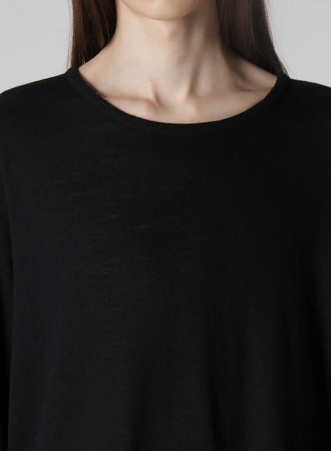 MILLING WOOL SIDE SLIT ROUND NECK LONG SLV T sold by Yohji Yamamoto product image thumbnail 3