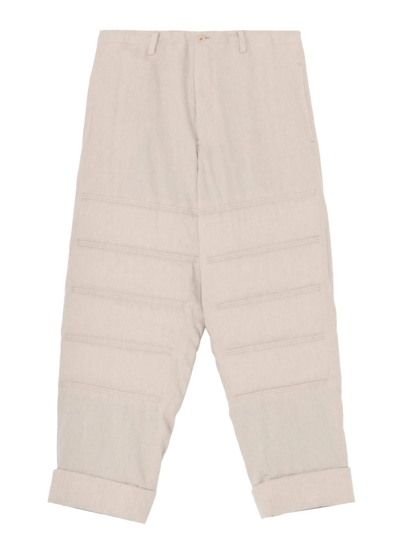 LINEN/COTTON PLAID HORIZONTAL PADDED PANTS sold by Yohji Yamamoto product image thumbnail 2