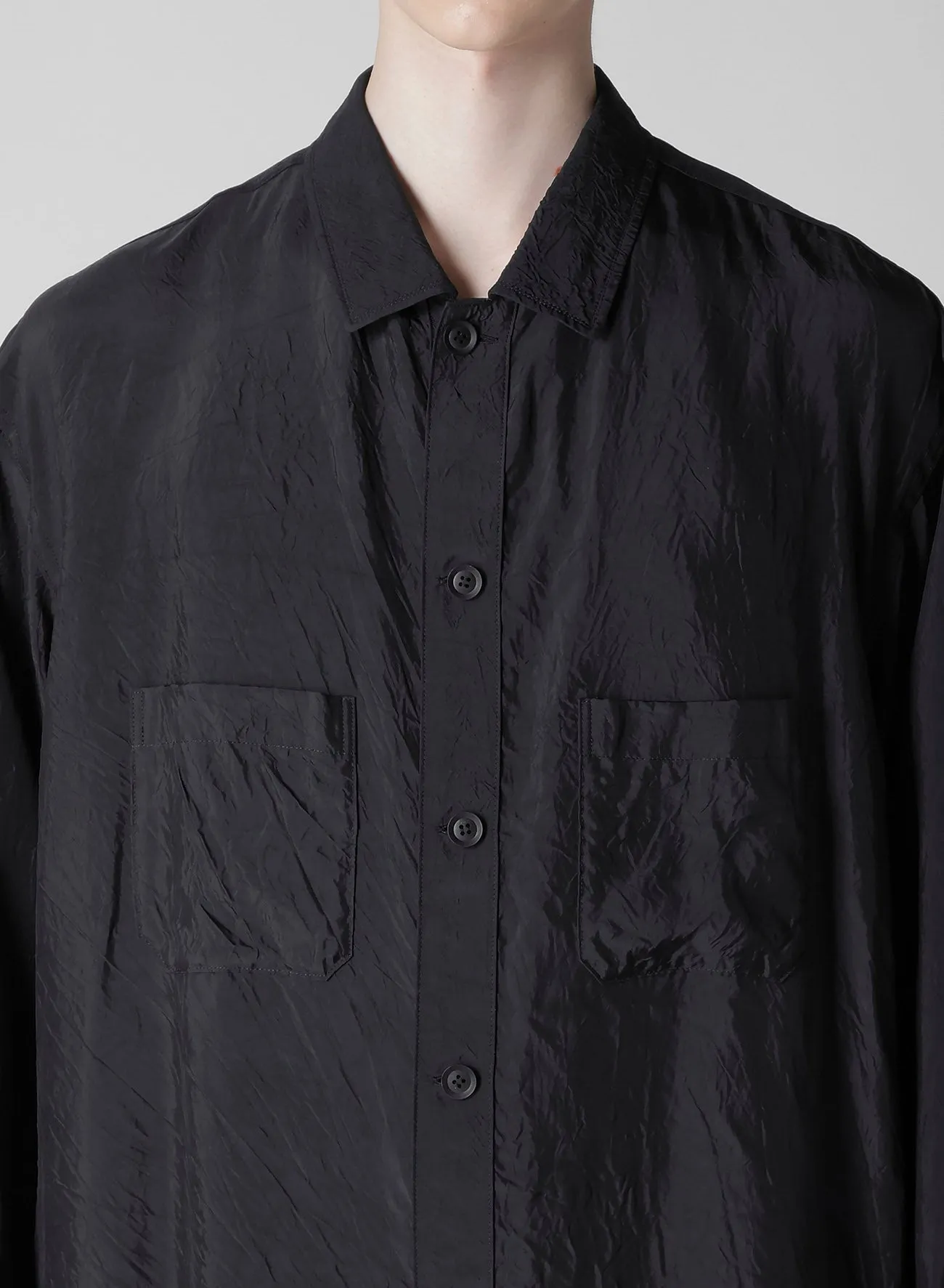 Cu TAFFETA OPEN COLLAR SHOULDER PL BLOUSE sold by Yohji Yamamoto product image thumbnail 3