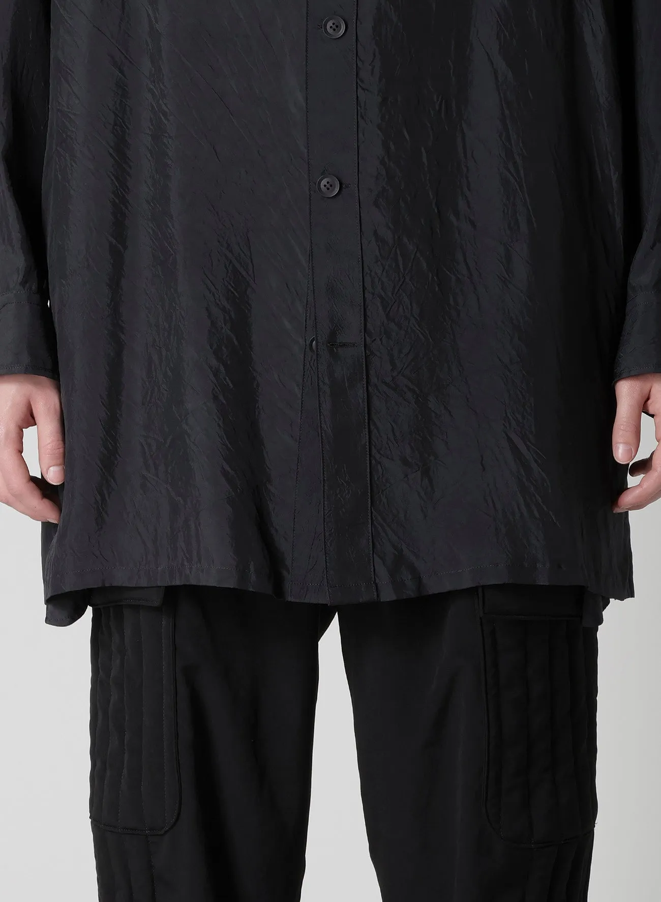 Cu TAFFETA OPEN COLLAR SHOULDER PL BLOUSE sold by Yohji Yamamoto product image thumbnail 5