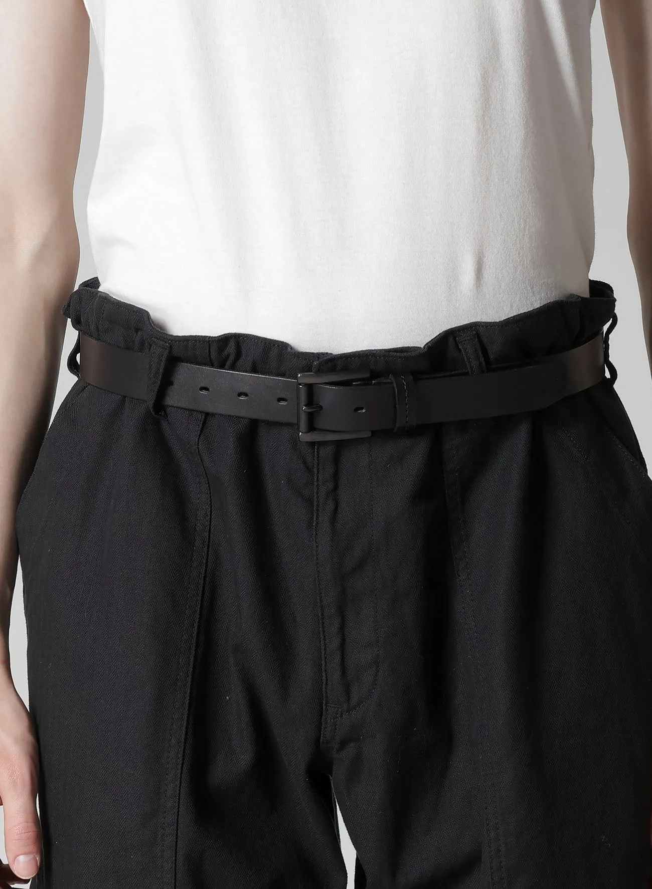 BLACK SCANDAL HERRINGBONE HEM ZIP PAINTER PANTS sold by Yohji Yamamoto product image thumbnail 3