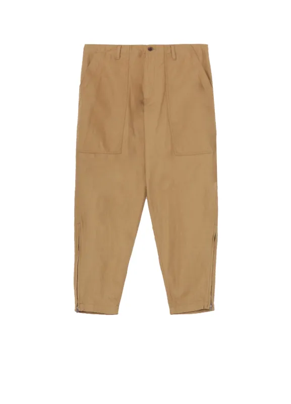 BLACK SCANDAL HERRINGBONE HEM ZIP PAINTER PANTS sold by Yohji Yamamoto