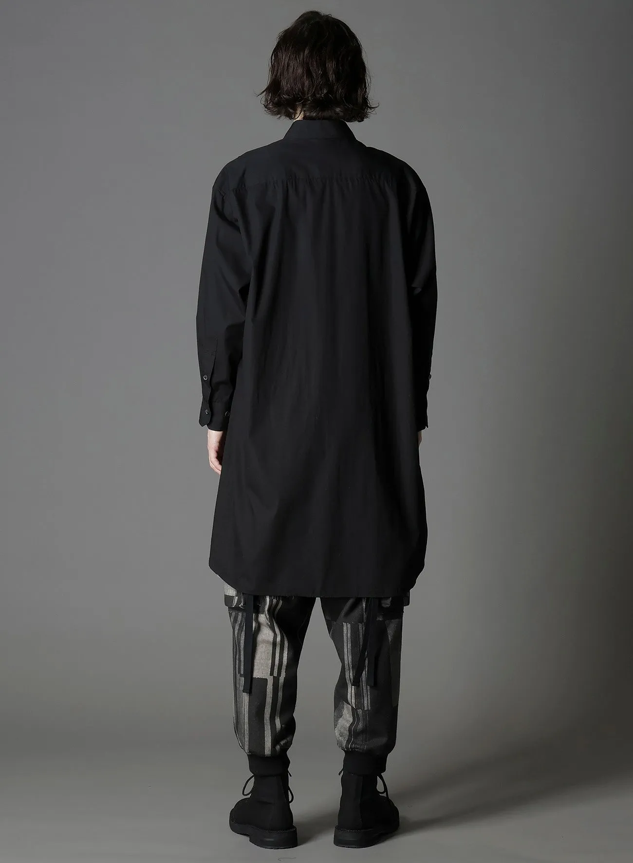 SWITCHING MATERIAL FRONT PANAL STANDARD BLACK SHIRT sold by Yohji Yamamoto product image thumbnail 5