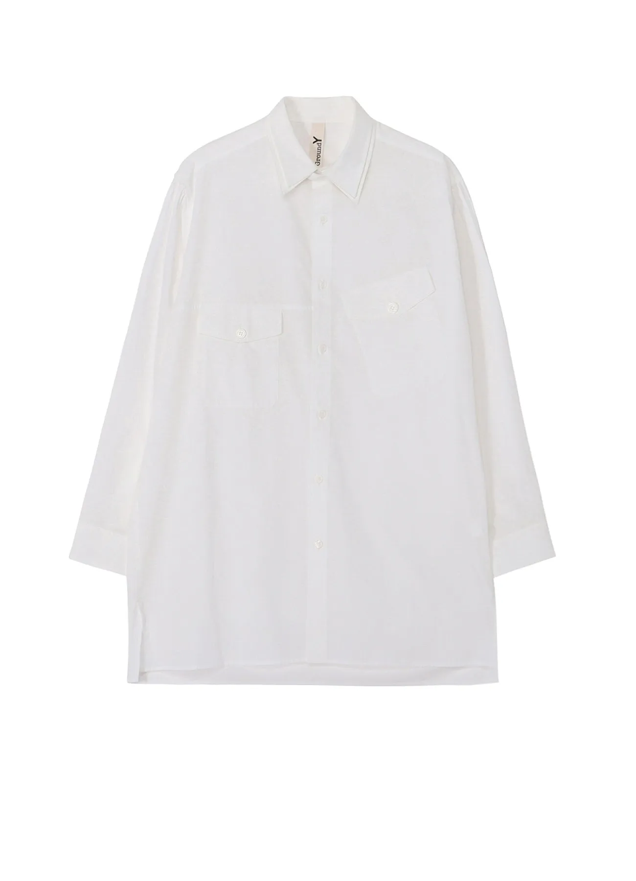 COTTON BROAD DOUBLE COLLAR SLANTED POCKET SHIRT sold by Yohji Yamamoto