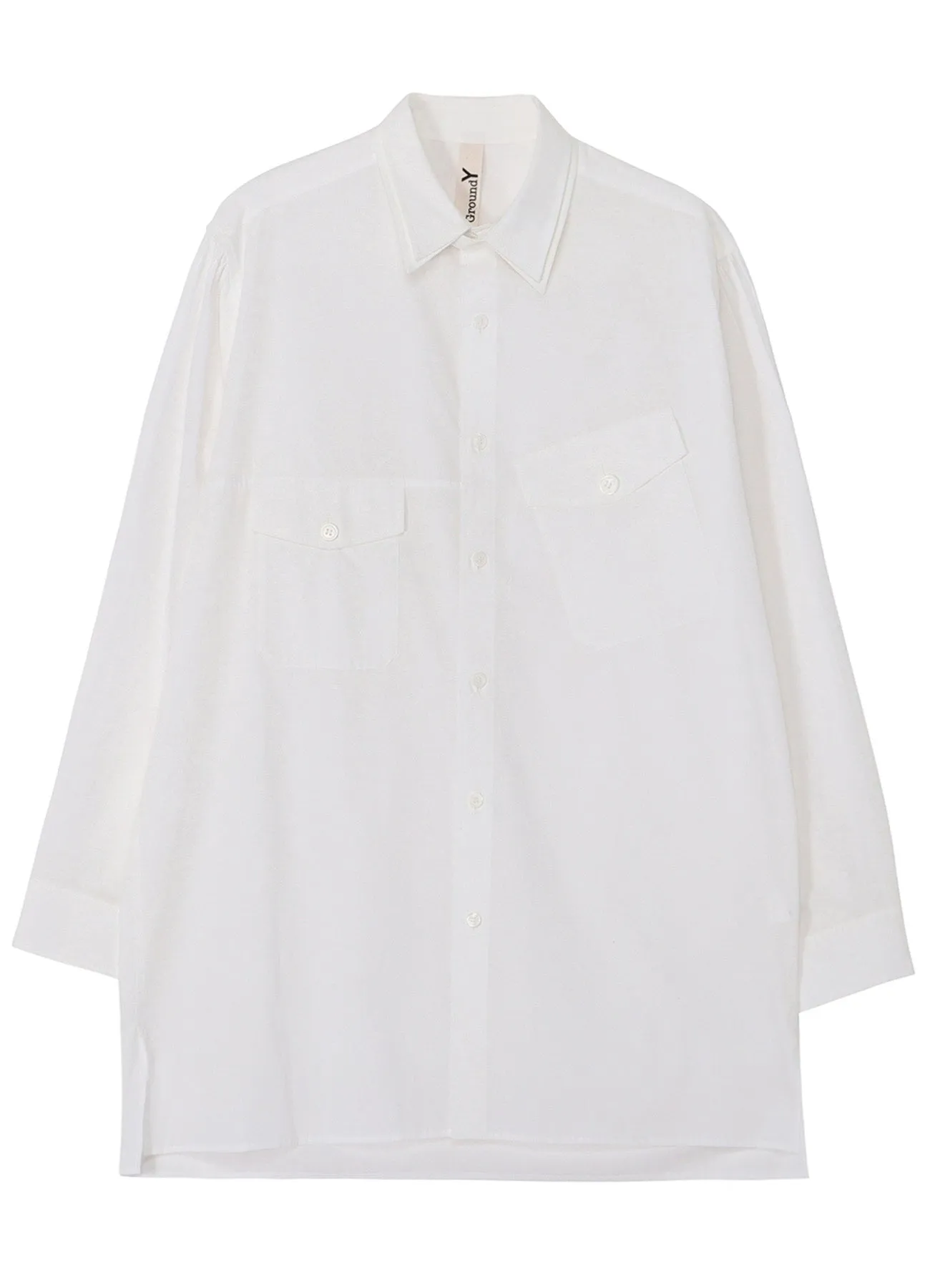 COTTON BROAD DOUBLE COLLAR SLANTED POCKET SHIRT sold by Yohji Yamamoto product image thumbnail 2