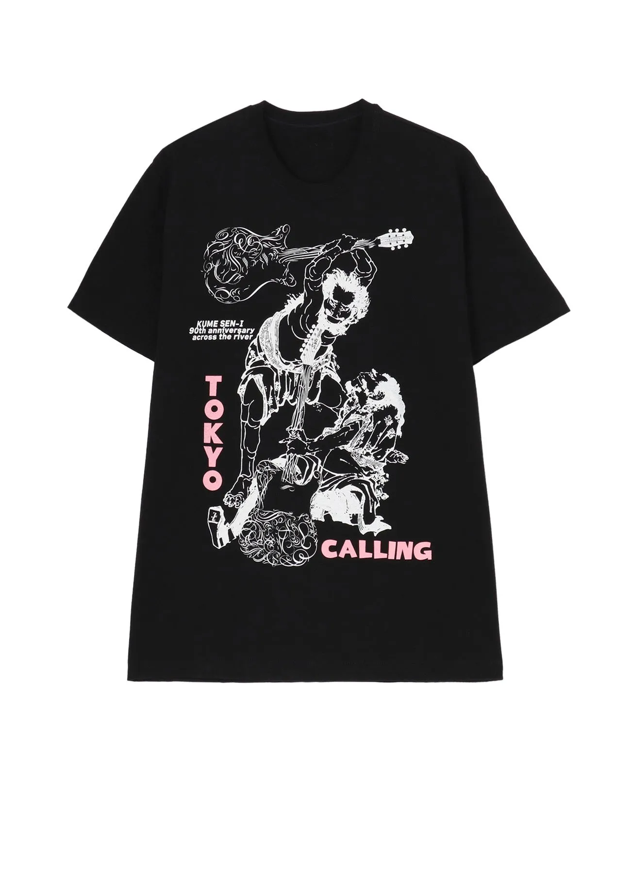 【KUME 90th Anniversary Across the River】Hokusai × Love Guitar Tokyo Calling T-shirt sold by Yohji Yamamoto