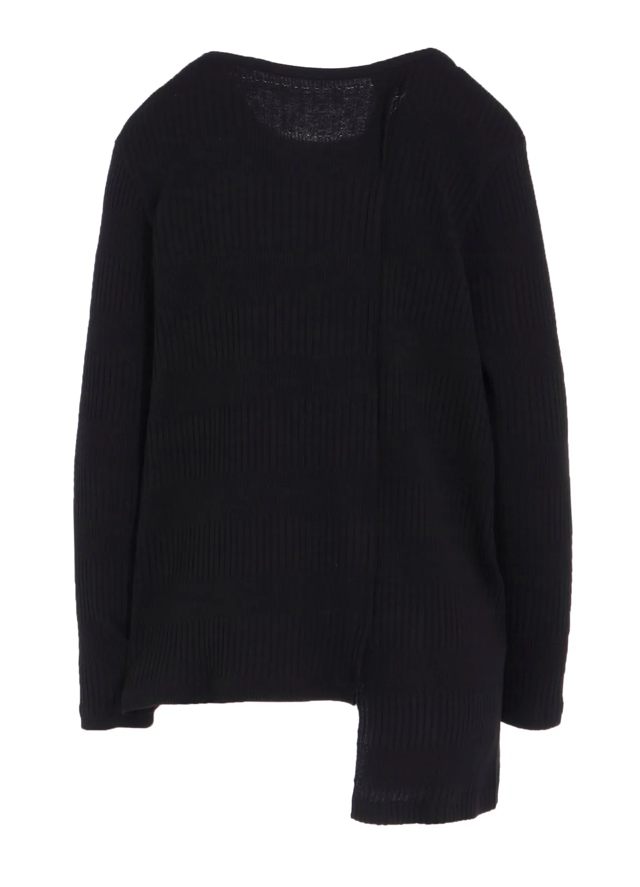 RANDOM RIB STRIPE ROUND NECK ASYMMETERIC T sold by Yohji Yamamoto product image thumbnail 3