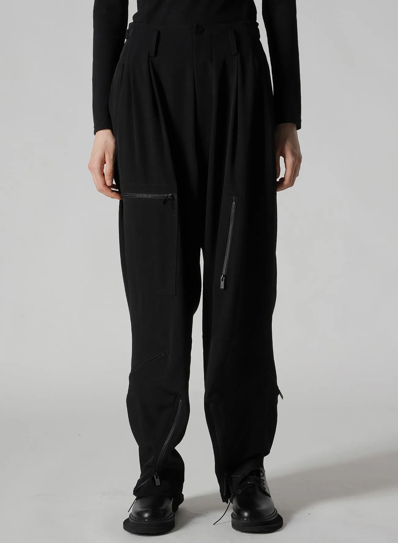 TA/PE CREPE DE CHINE ZIP POCKET PANTS sold by Yohji Yamamoto product image thumbnail 4