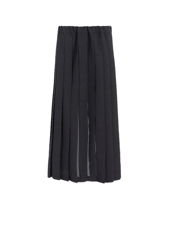 LENO CLOTH HOUNDSTOOTH PLETED APRON SKIRT sold by Yohji Yamamoto