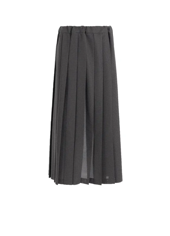 LENO CLOTH HOUNDSTOOTH PLETED APRON SKIRT sold by Yohji Yamamoto