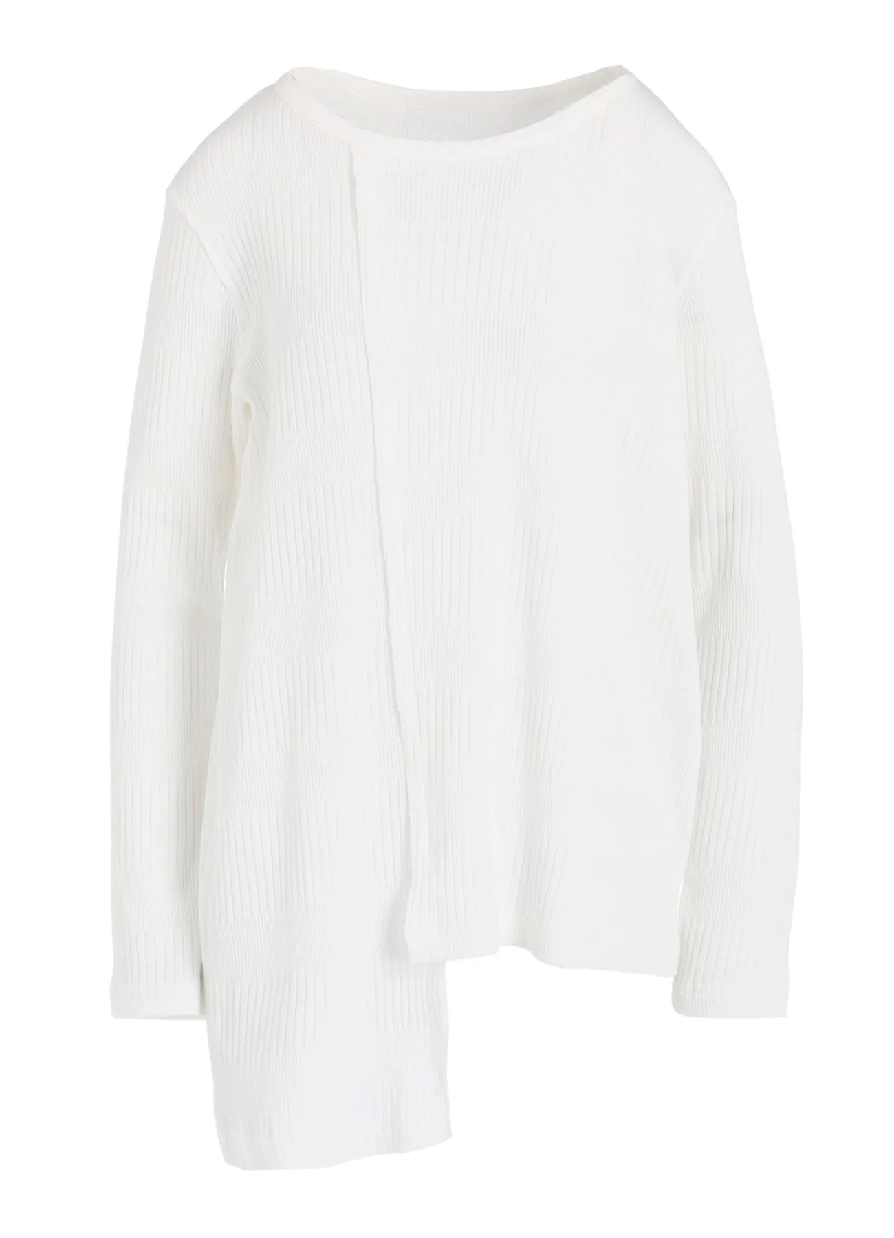 RANDOM RIB STRIPE ROUND NECK ASYMMETERIC T sold by Yohji Yamamoto product image thumbnail 2