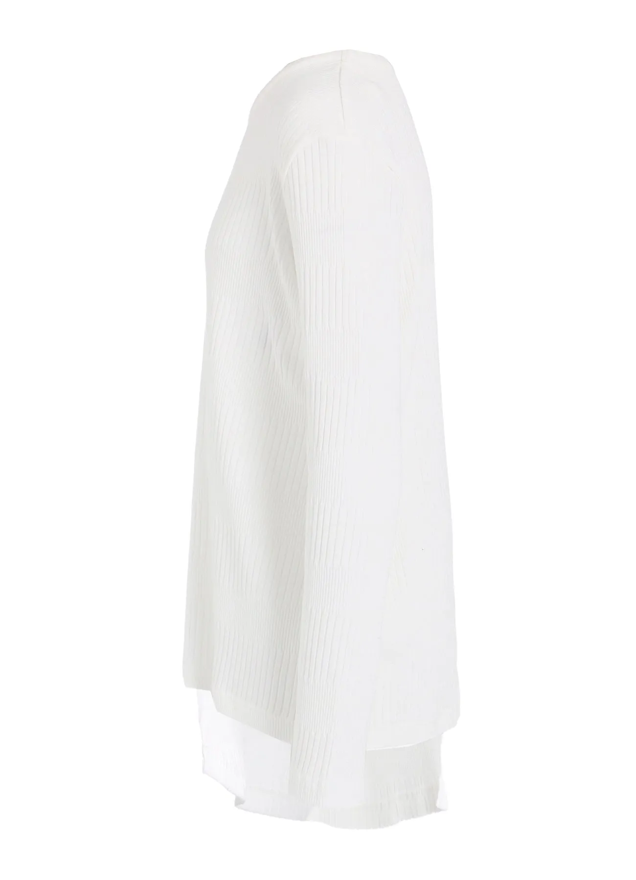 RANDOM RIB STRIPE ROUND NECK ASYMMETERIC T sold by Yohji Yamamoto product image thumbnail 3
