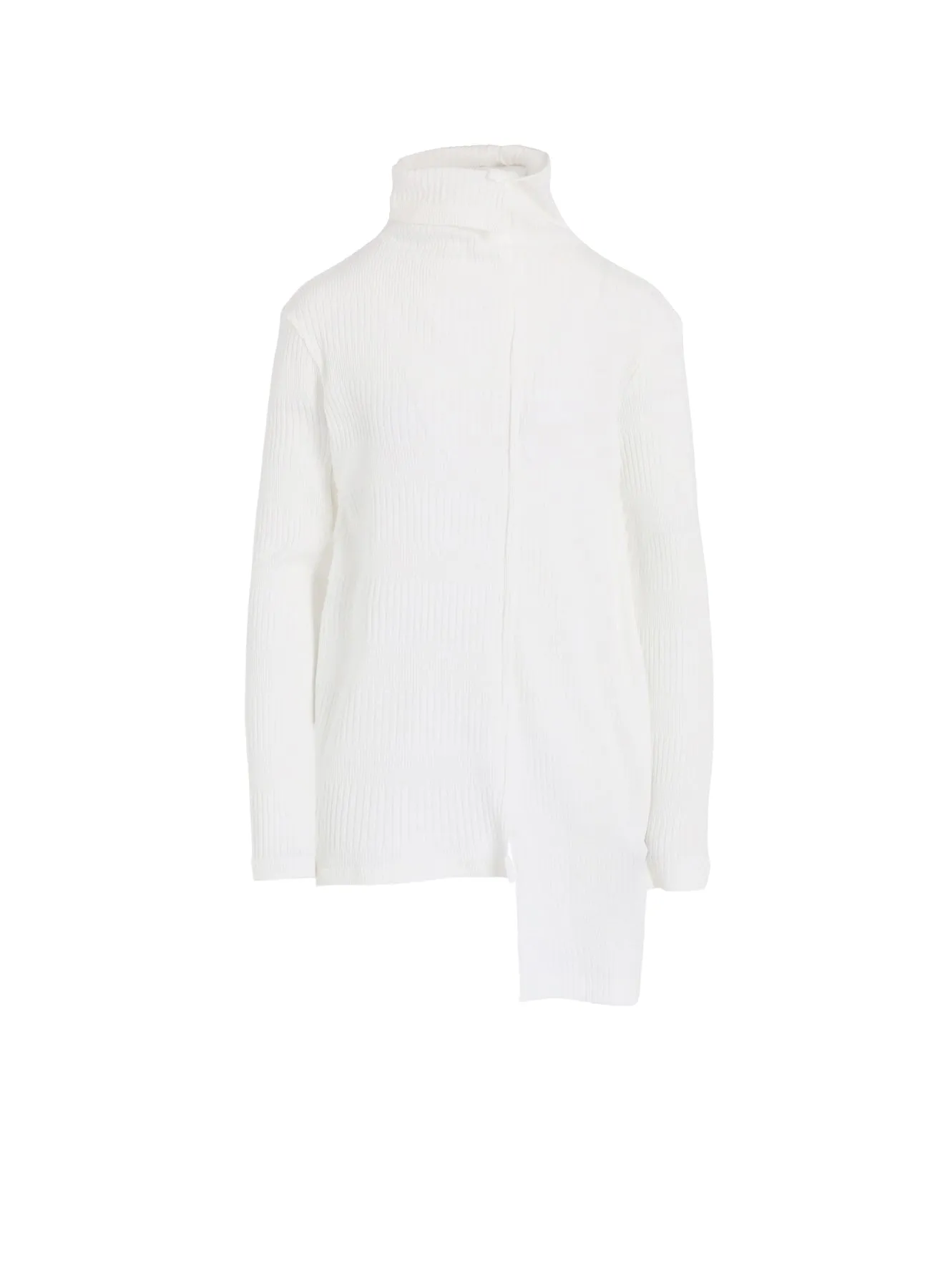 RANDOM RIB STRIPE HIGH NECK ASYMMETRIC T sold by Yohji Yamamoto
