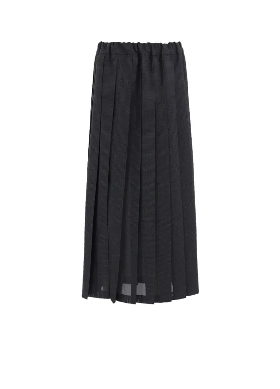 LENO CLOTH HOUNDSTOOTH PLETED SKIRT sold by Yohji Yamamoto