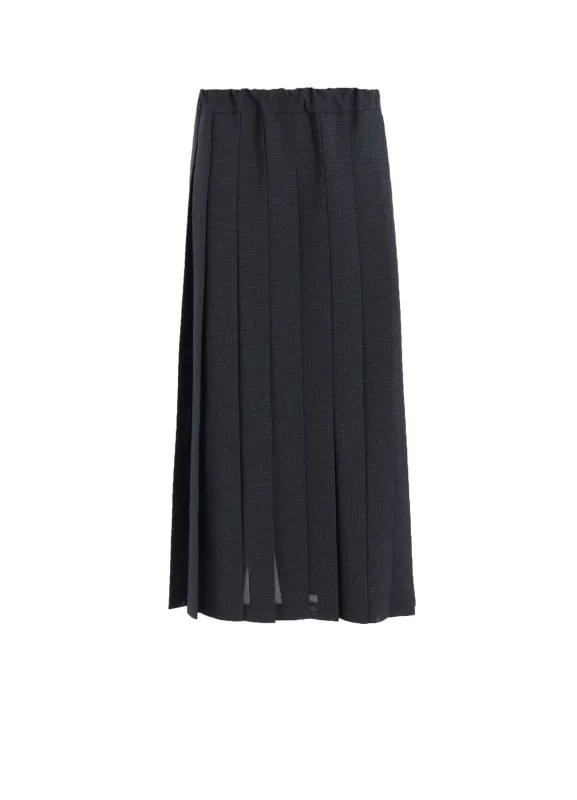 LENO CLOTH HOUNDSTOOTH PLETED APRON SKIRT sold by Yohji Yamamoto