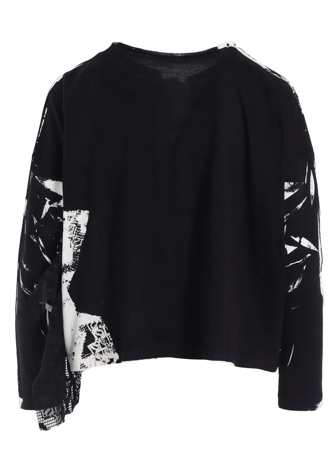 COTTON LACE/PRINT SIDE POCKET CROPPED CARDIGAN sold by Yohji Yamamoto product image thumbnail 3