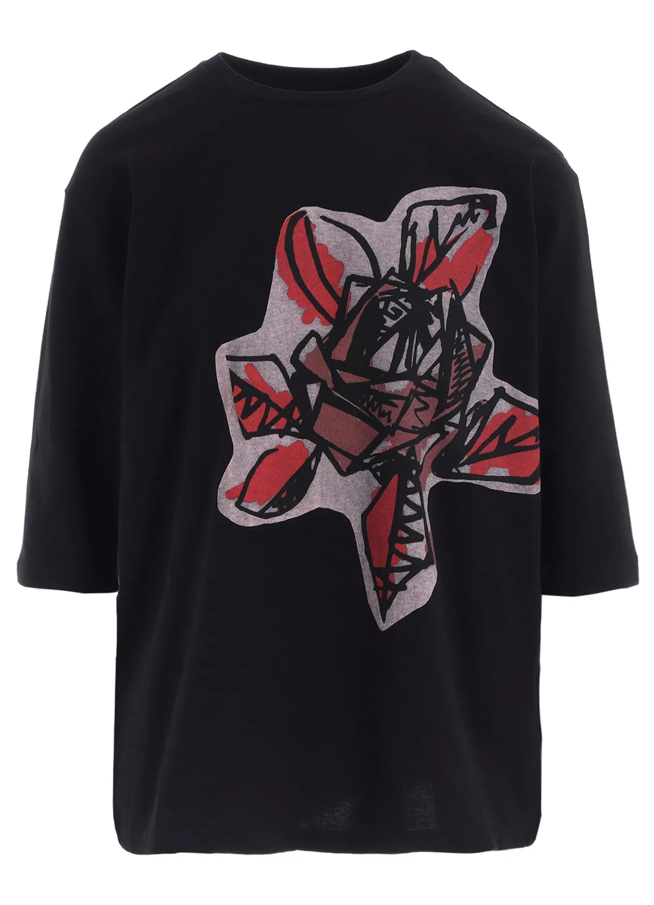 SOFT COTTON JERSEY WILD FLOWER PRINT 3/4 SLEEVE SHIRT sold by Yohji Yamamoto product image thumbnail 2