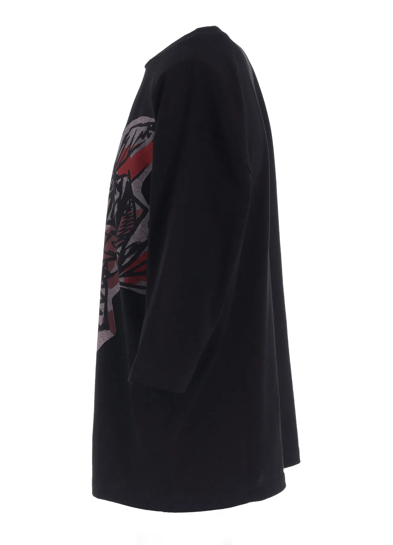 SOFT COTTON JERSEY WILD FLOWER PRINT 3/4 SLEEVE SHIRT sold by Yohji Yamamoto product image thumbnail 3