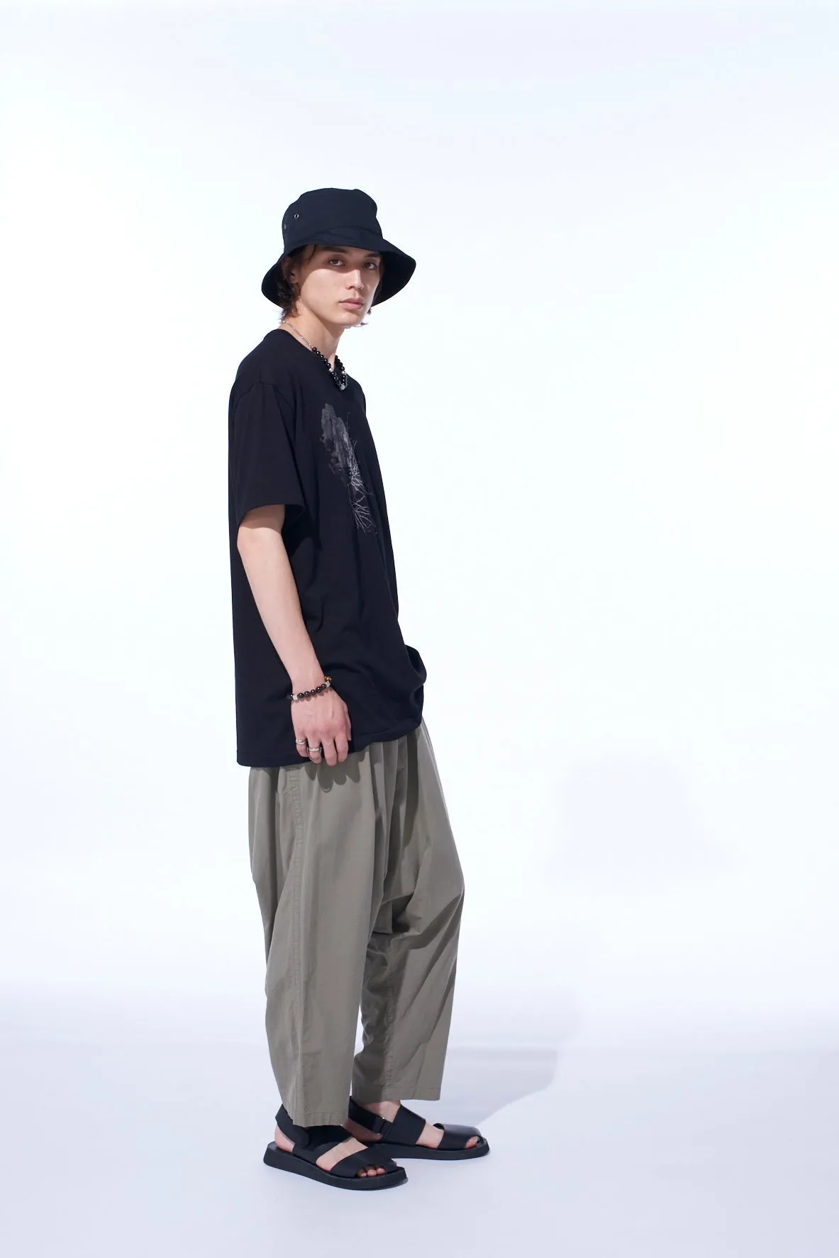 BRUSHED WASHER FINISH BROAD SAROUEL PANTS sold by Yohji Yamamoto product image thumbnail 5
