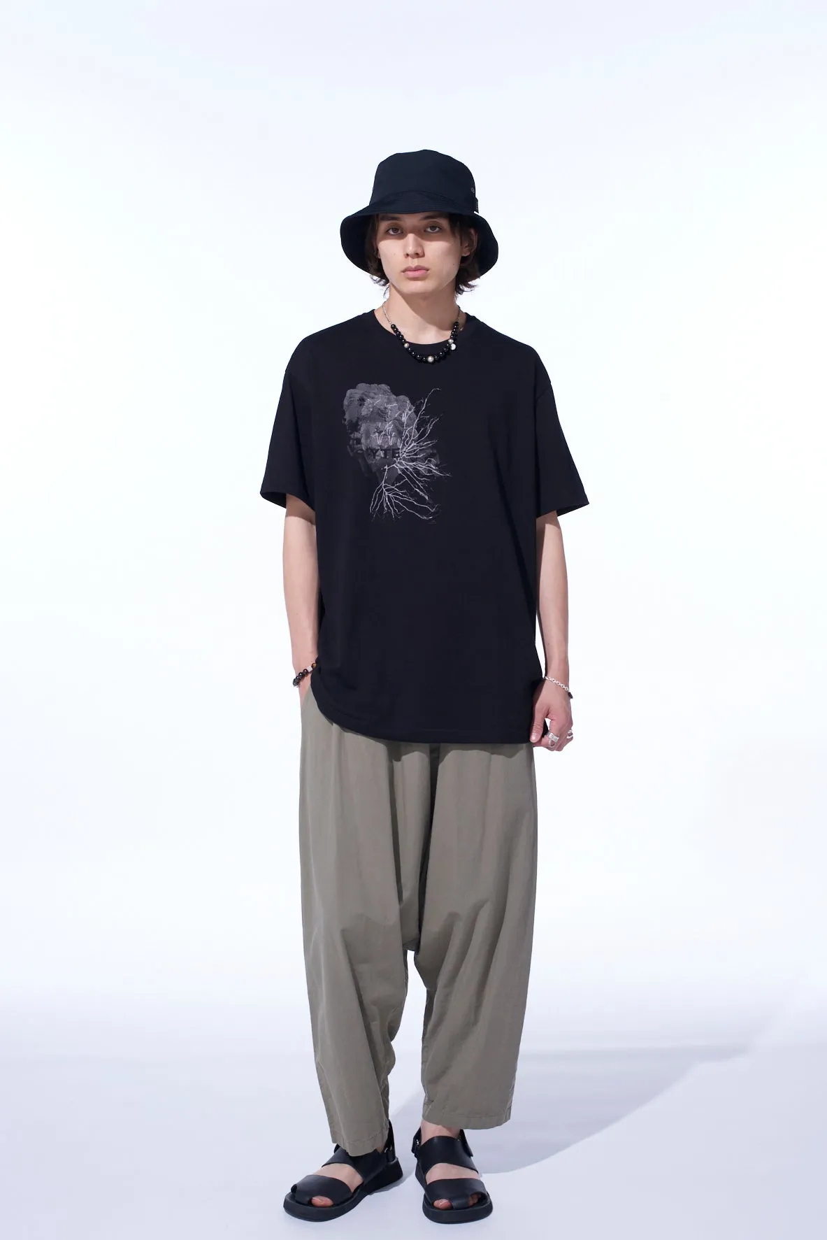 BRUSHED WASHER FINISH BROAD SAROUEL PANTS sold by Yohji Yamamoto product image thumbnail 2