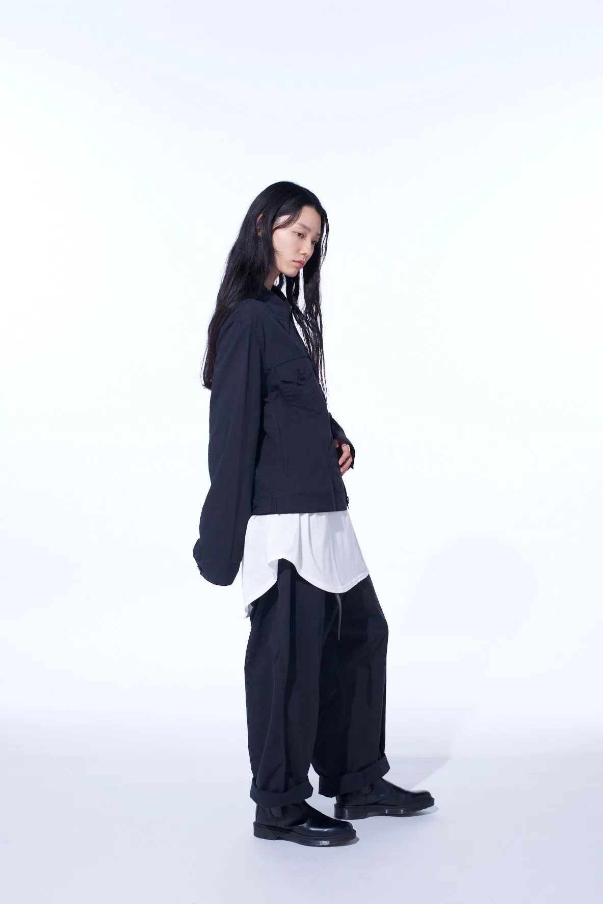BRUSHED WASHER FINISH BROAD 5POCKET WIDE PANTS sold by Yohji Yamamoto product image thumbnail 5