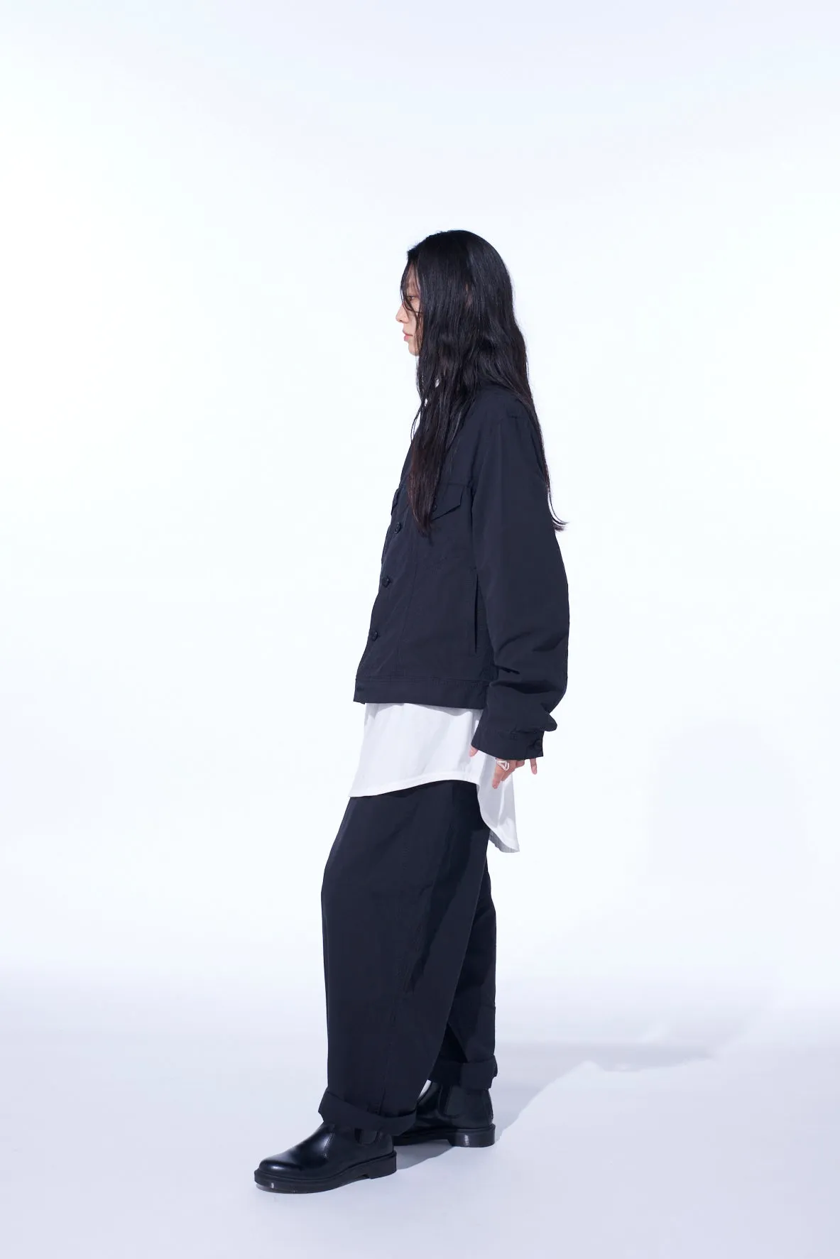 BRUSHED WASHER FINISH BROAD 5POCKET WIDE PANTS sold by Yohji Yamamoto product image thumbnail 3