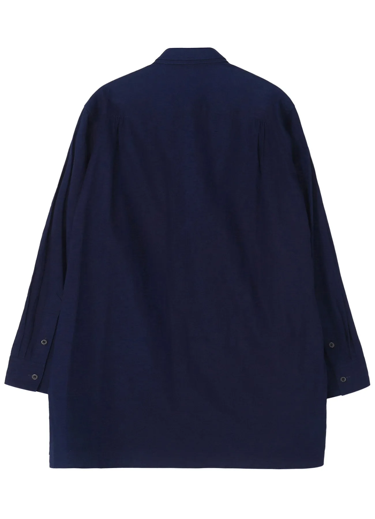 INDIGO DYED COTTON LINEN SHEETING DOUBLE COLLAR SLANTED POCKET SHIRT sold by Yohji Yamamoto product image thumbnail 3