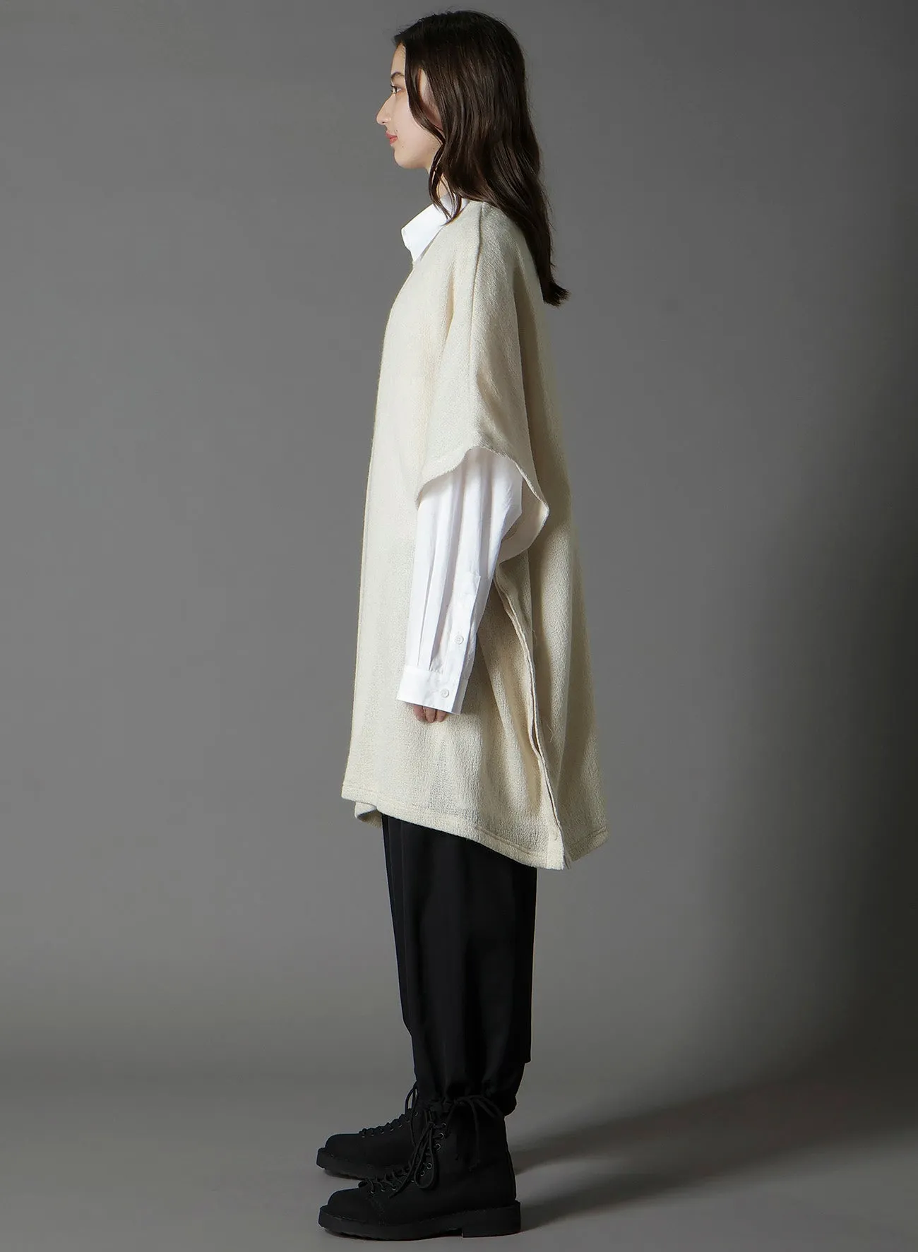 SPIDER WEB KNIT SIDE BUTTON SHORT SLEEVED T-SHIRT sold by Yohji Yamamoto product image thumbnail 3