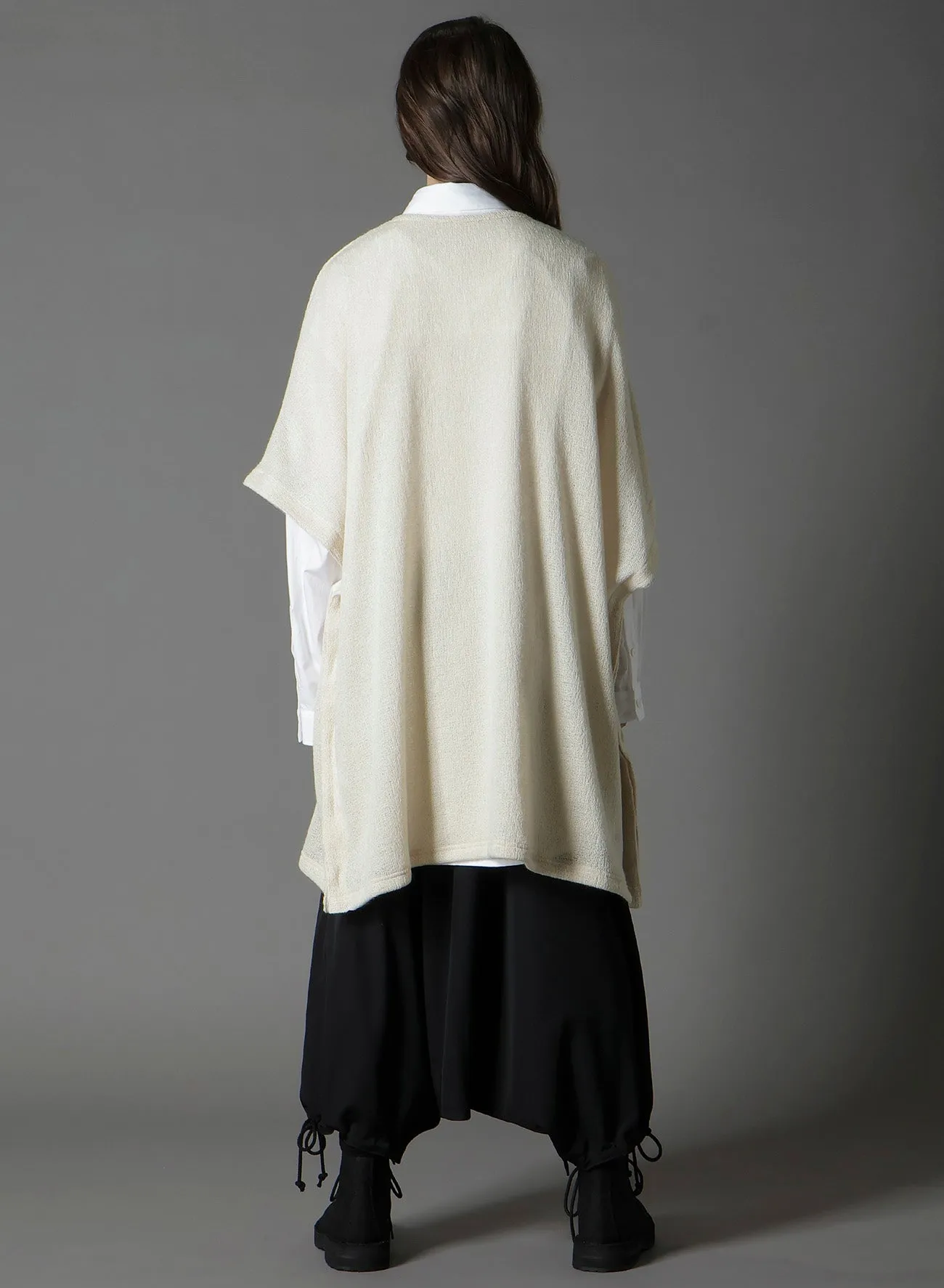 SPIDER WEB KNIT SIDE BUTTON SHORT SLEEVED T-SHIRT sold by Yohji Yamamoto product image thumbnail 4